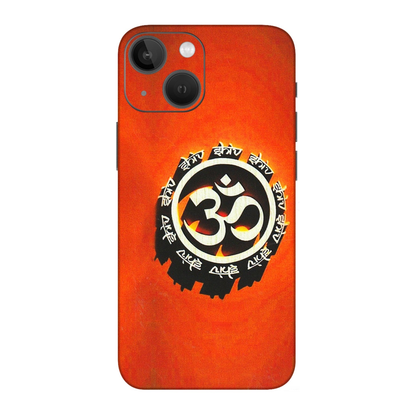 Apple iPhone Skins (All Models) - Aum Shiv Orange - 3D Embossed Finish (L-32) iPhone 13 Mini