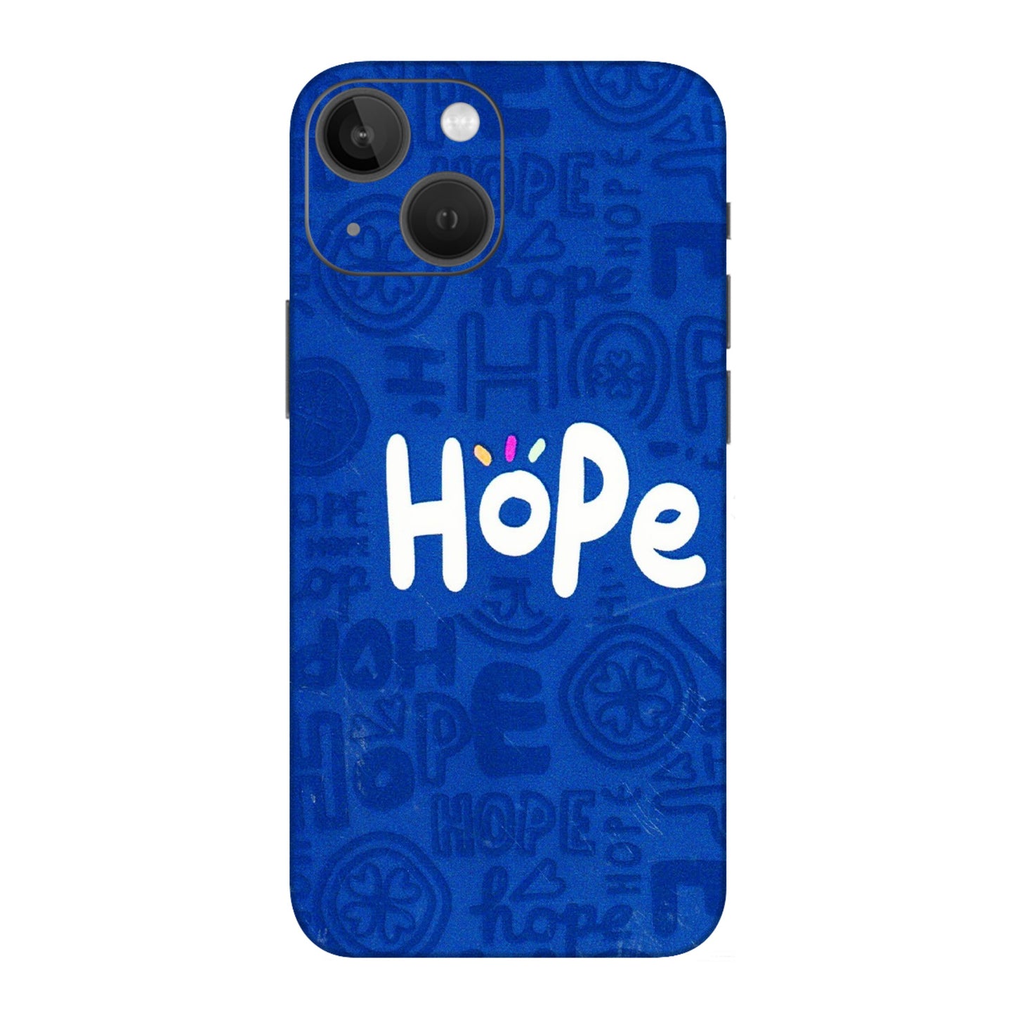 Apple iPhone Skins (All Models) - Hope Doodles Blue - 3D Embossed Finish (L-43) iPhone 13 Mini