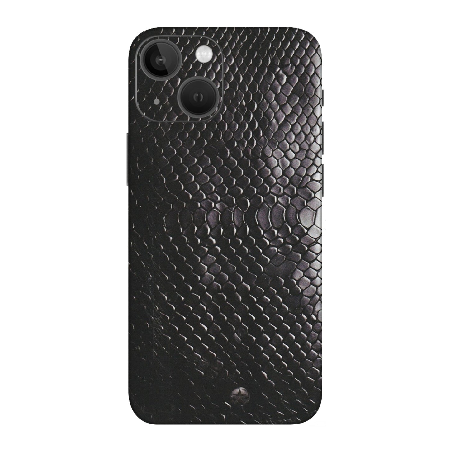 Apple iPhone Skins (All Models) - Black Snack Leather - Matte Finish (M-147) iPhone 13 Mini