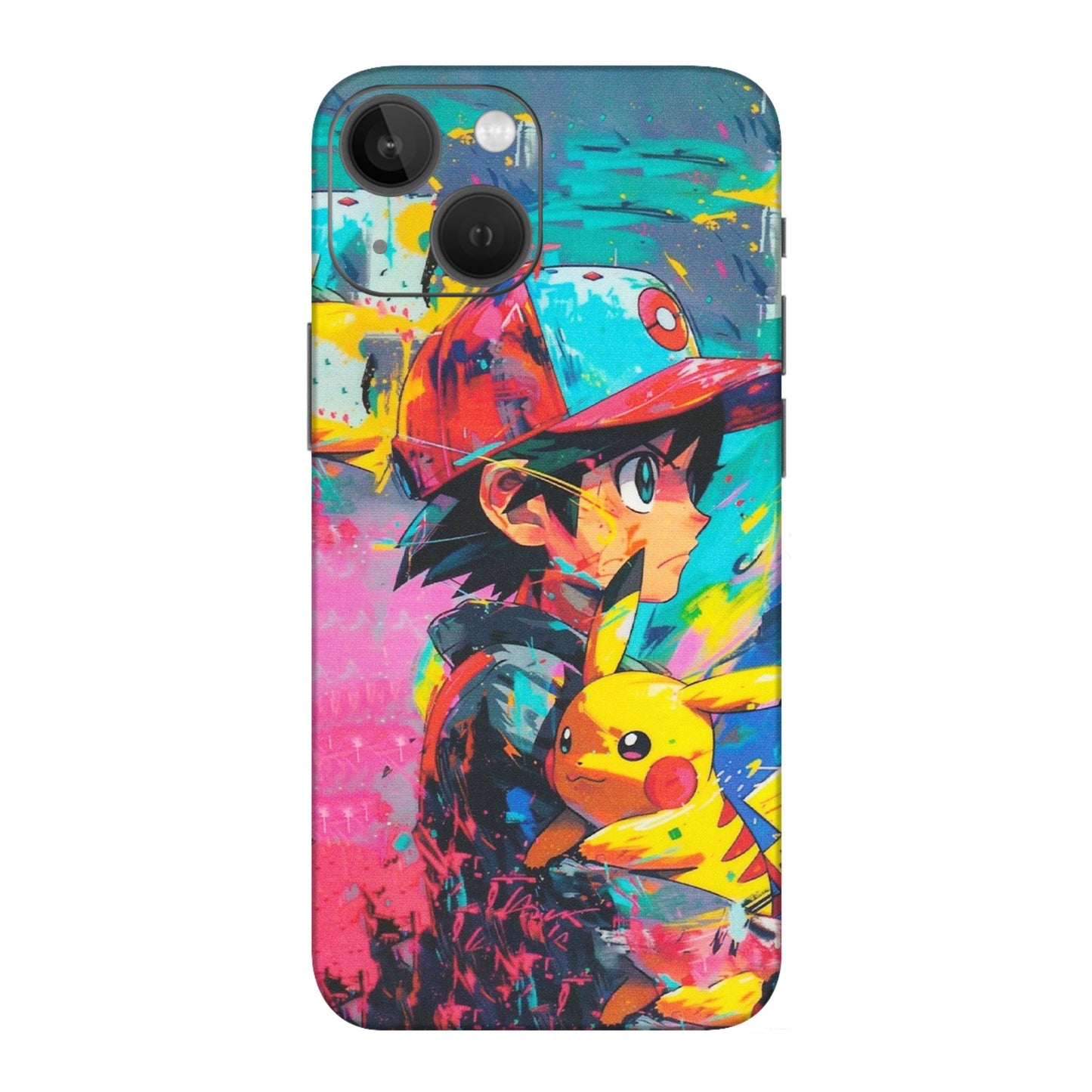 Apple iPhone Skins (All Models) - Ash & Pikachu - Matte Finish (M-26) iPhone 13 Mini