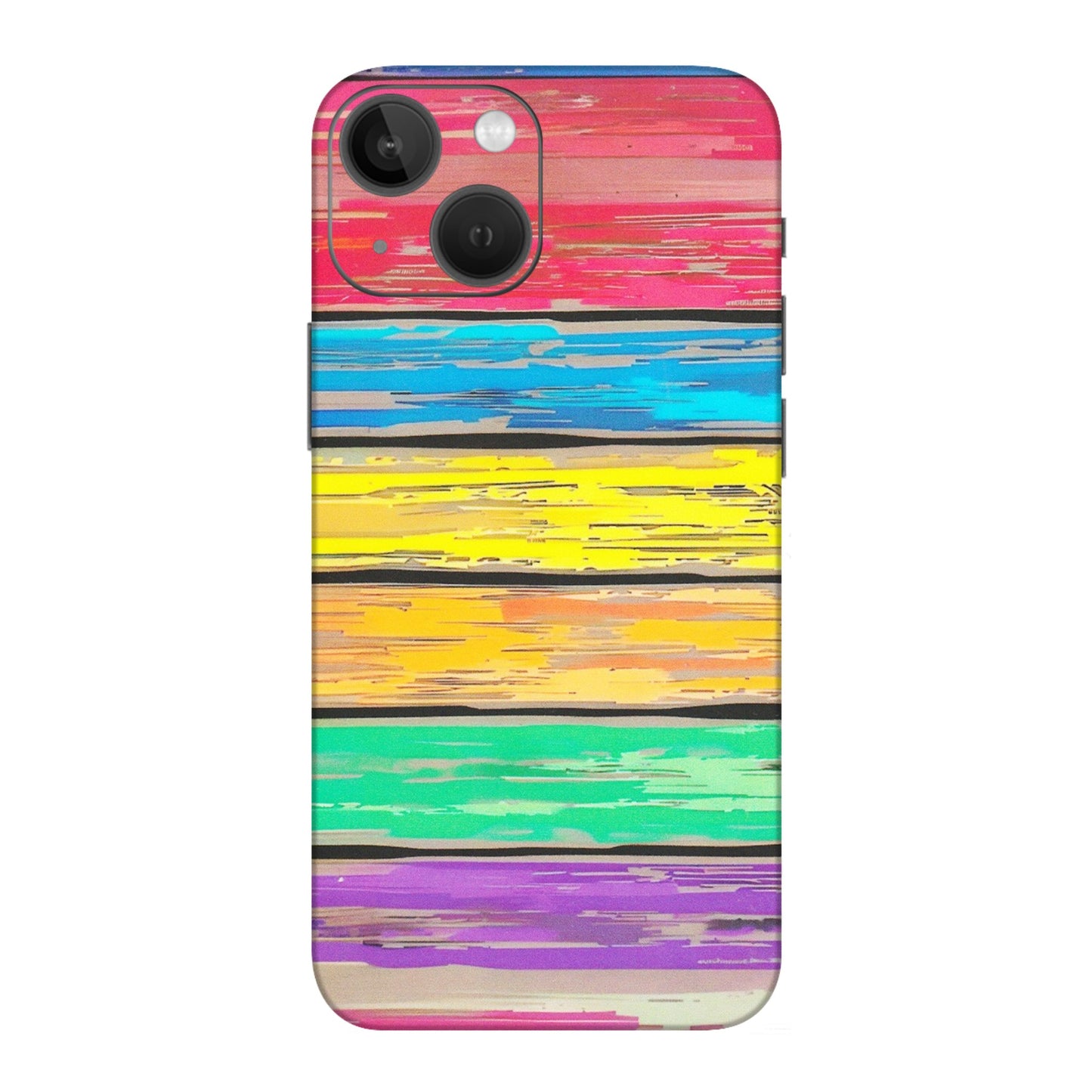 Apple iPhone Skins (All Models) - Multi Colour Wooden Wall - Matte Finish (M-96) iPhone 13 Mini