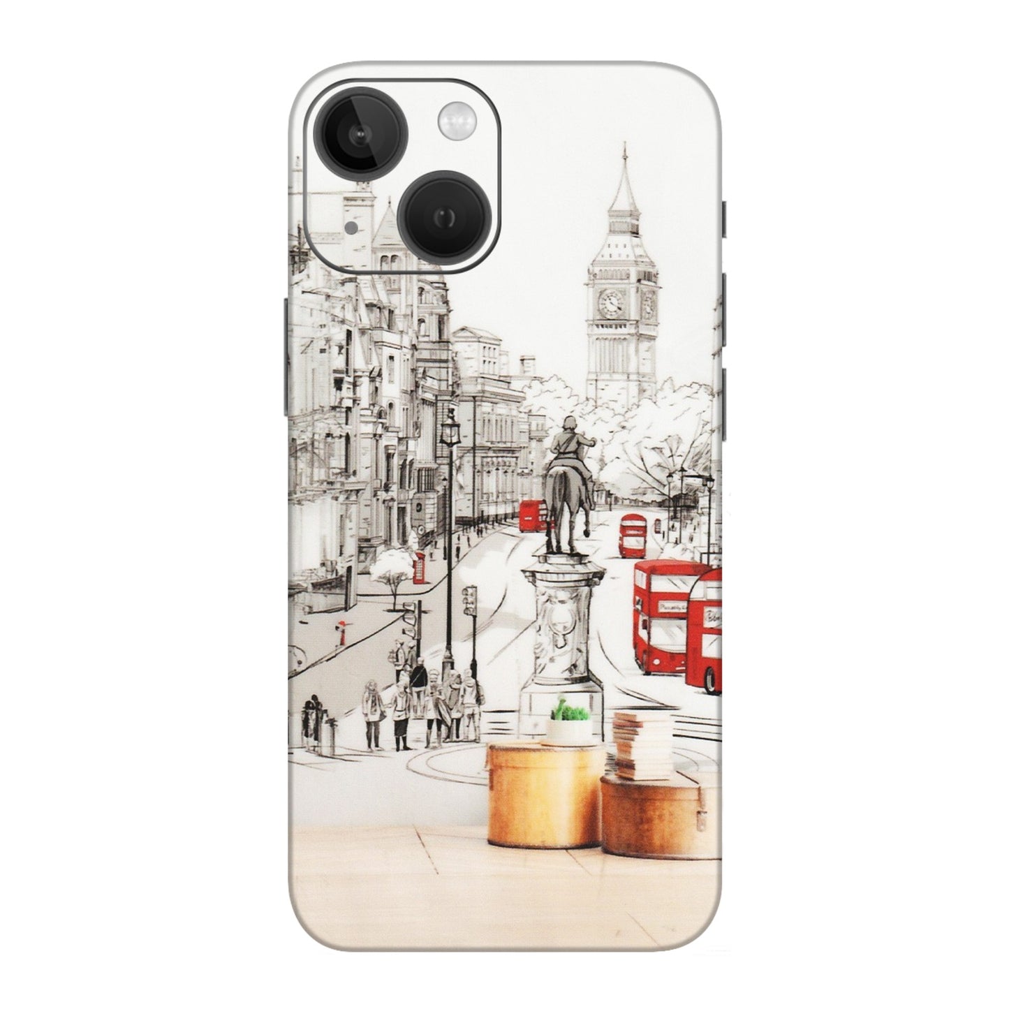 Apple iPhone Skins (All Models) - London Street - Transparent Finish (T-02) iPhone 13 Mini