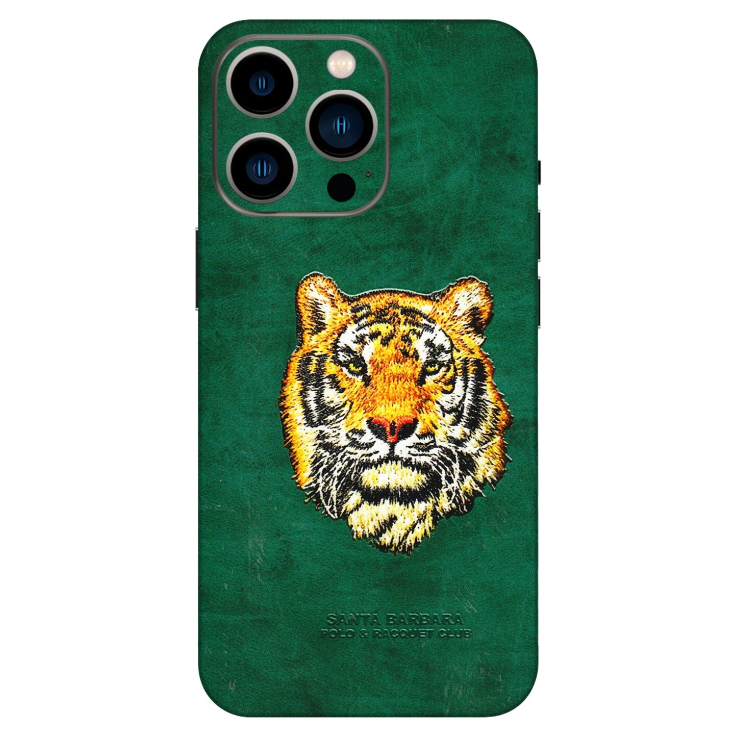 Apple iPhone Skins (All Models) - Leather Feel Tiger - 3D Embossed Finish (L-111) iPhone 13 Pro