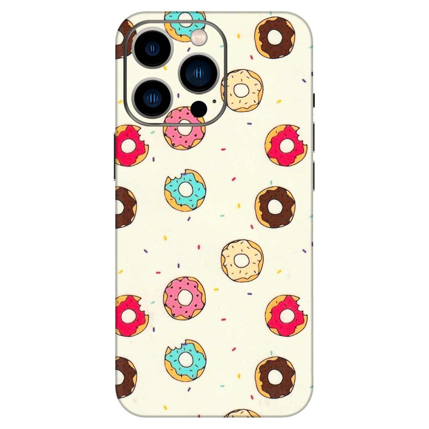 Apple iPhone Skins (All Models) - Mini Donuts Doodle Art - 3D Embossed Finish (L-122) iPhone 13 Pro