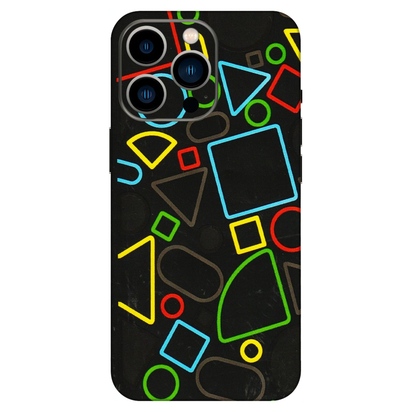 Apple iPhone Skins (All Models) - Black Shapes - 3D Embossed Finish (L-131) iPhone 13 Pro