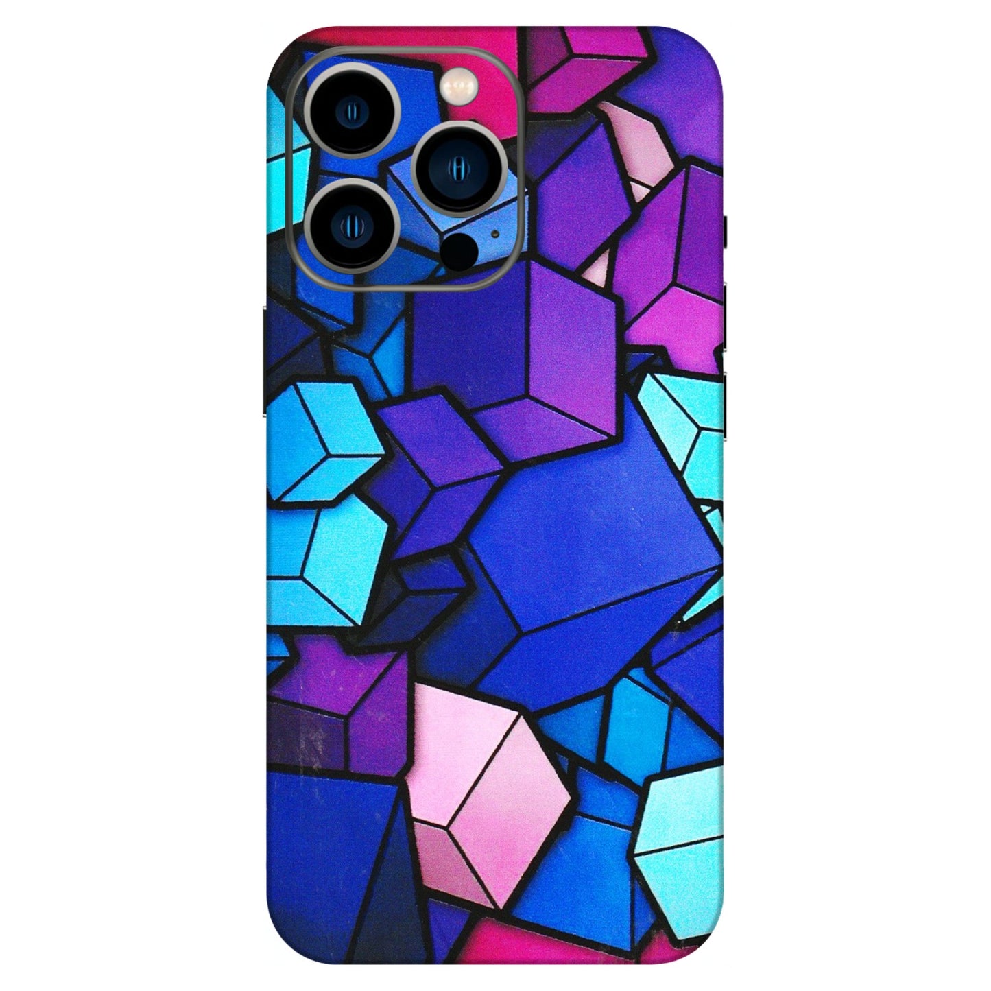 Apple iPhone Skins (All Models) - Cube Doodle - 3D Embossed Finish (L-141) iPhone 13 Pro