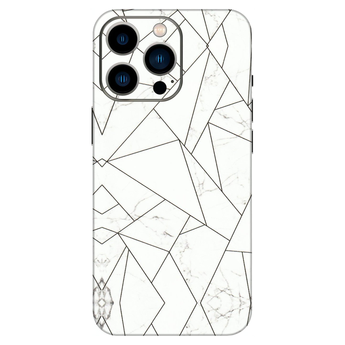Apple iPhone Skins (All Models) - Luxury White Marble Effect - 3D Embossed Finish (L-168) iPhone 13 Pro