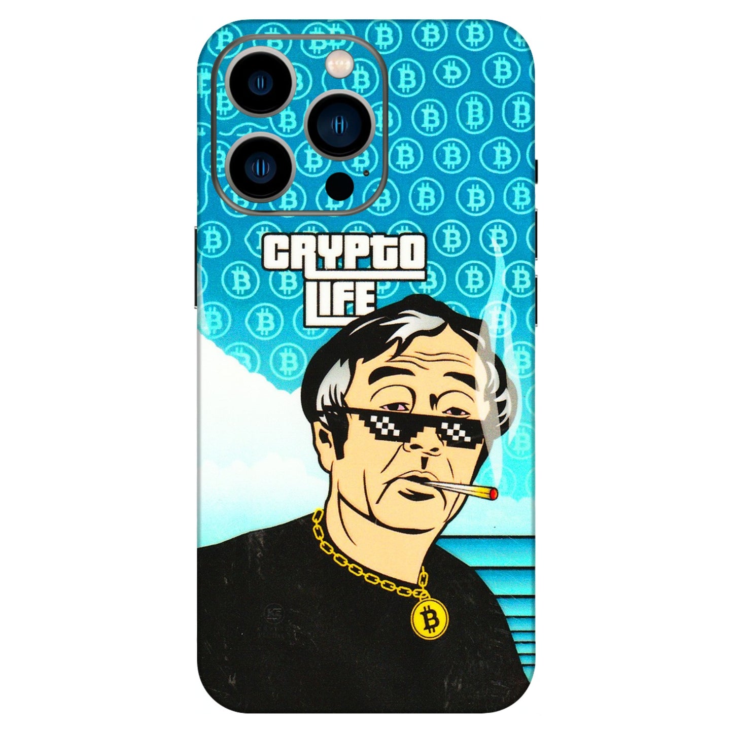 Apple iPhone Skins (All Models) - Crypto Thug Life - 3D Embossed Finish (L-179) iPhone 13 Pro