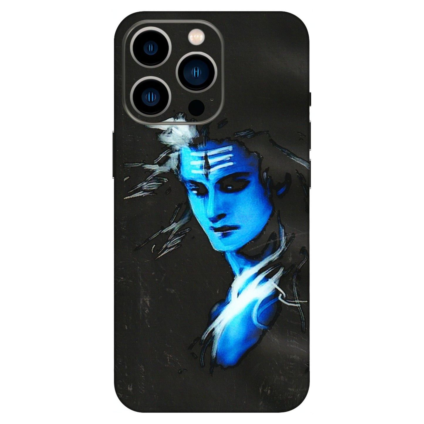 Apple iPhone Skins (All Models) - Har Har Mahadev Blue/Black - 3D Embossed Finish (L-185) iPhone 13 Pro