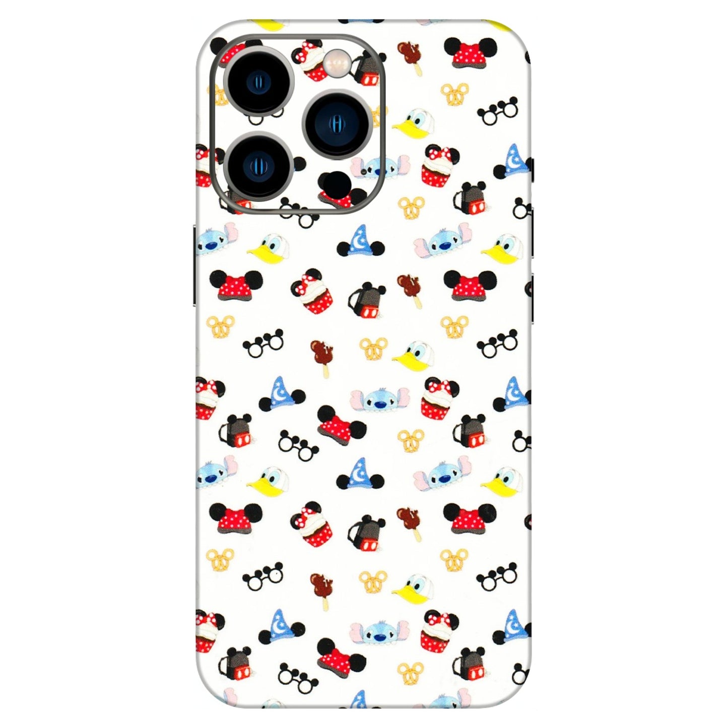 Apple iPhone Skins (All Models) - Minnie Mouse & Donald Doodles s - 3D Embossed Finish (L-194) iPhone 13 Pro