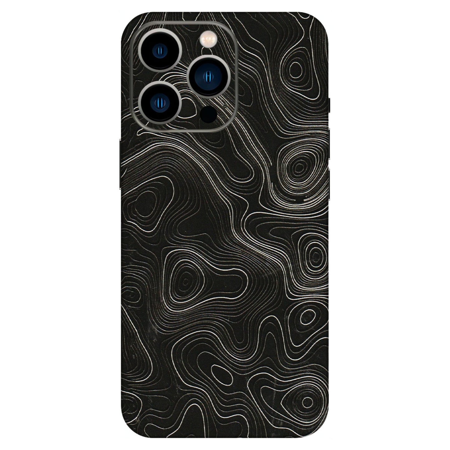 Apple iPhone Skins (All Models) - Black Swirl - 3D Embossed Finish (L-196) iPhone 13 Pro