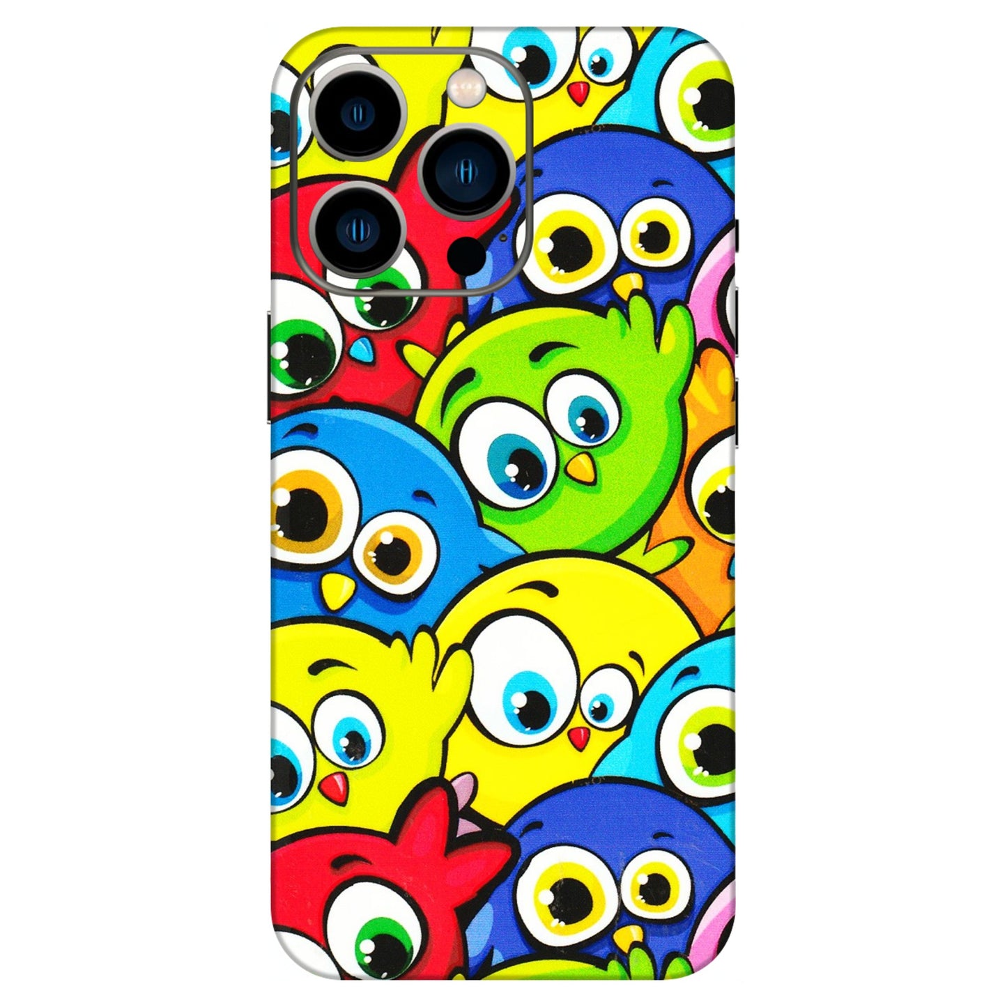 Apple iPhone Skins (All Models) - Cute Fluffy Birds - 3D Embossed Finish (L-213) iPhone 13 Pro