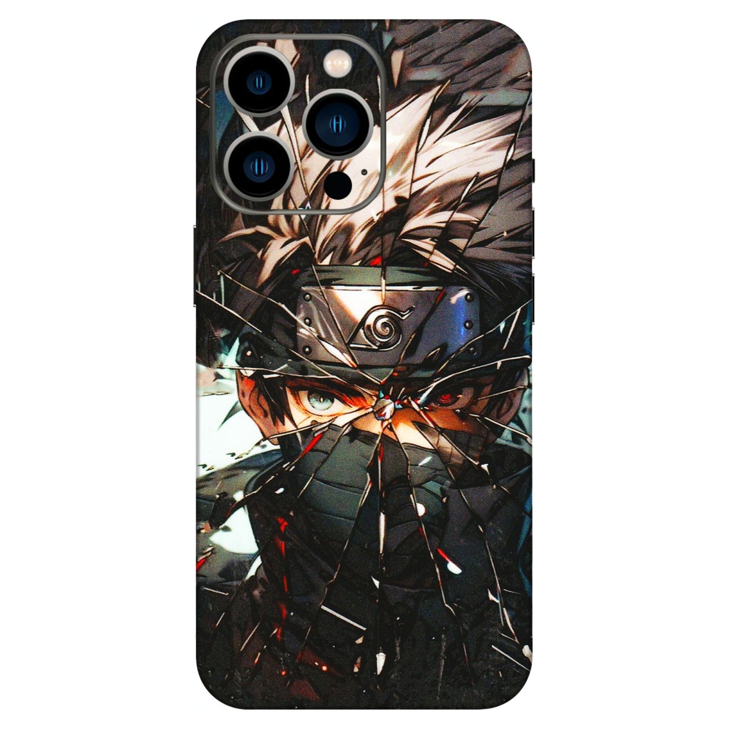 Apple iPhone Skins (All Models) - Kakashi Shattered Glass Effect - 3D Embossed Finish (L-237) iPhone 13 Pro