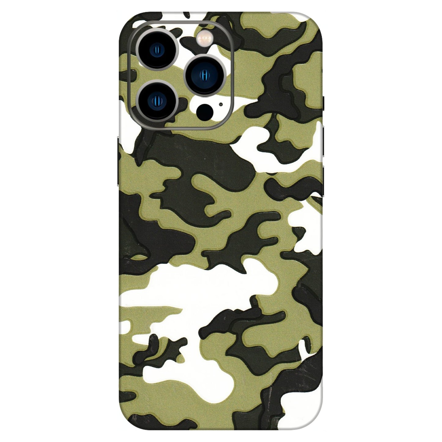 Apple iPhone Skins (All Models) - Camouflages White And Green - 3D Embossed Finish (L-243) iPhone 13 Pro