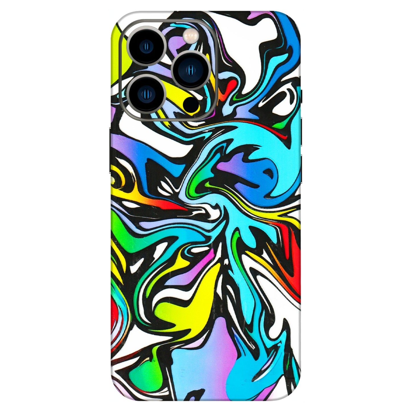 Apple iPhone Skins (All Models) - Abstract Colour Paints - 3D Embossed Finish (L-271) iPhone 13 Pro