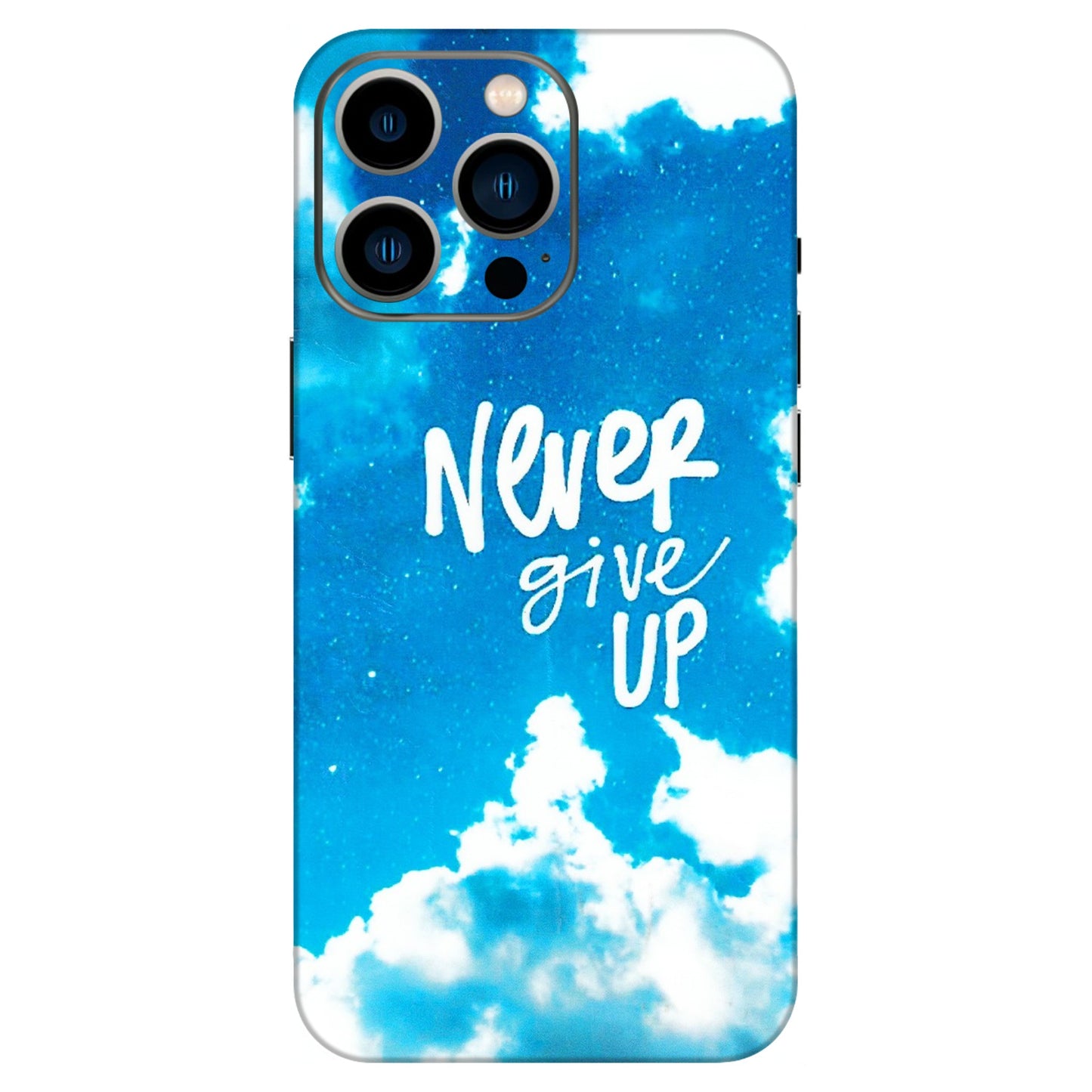 Apple iPhone Skins (All Models) - Never Give Up - 3D Embossed Finish (L-279) iPhone 13 Pro
