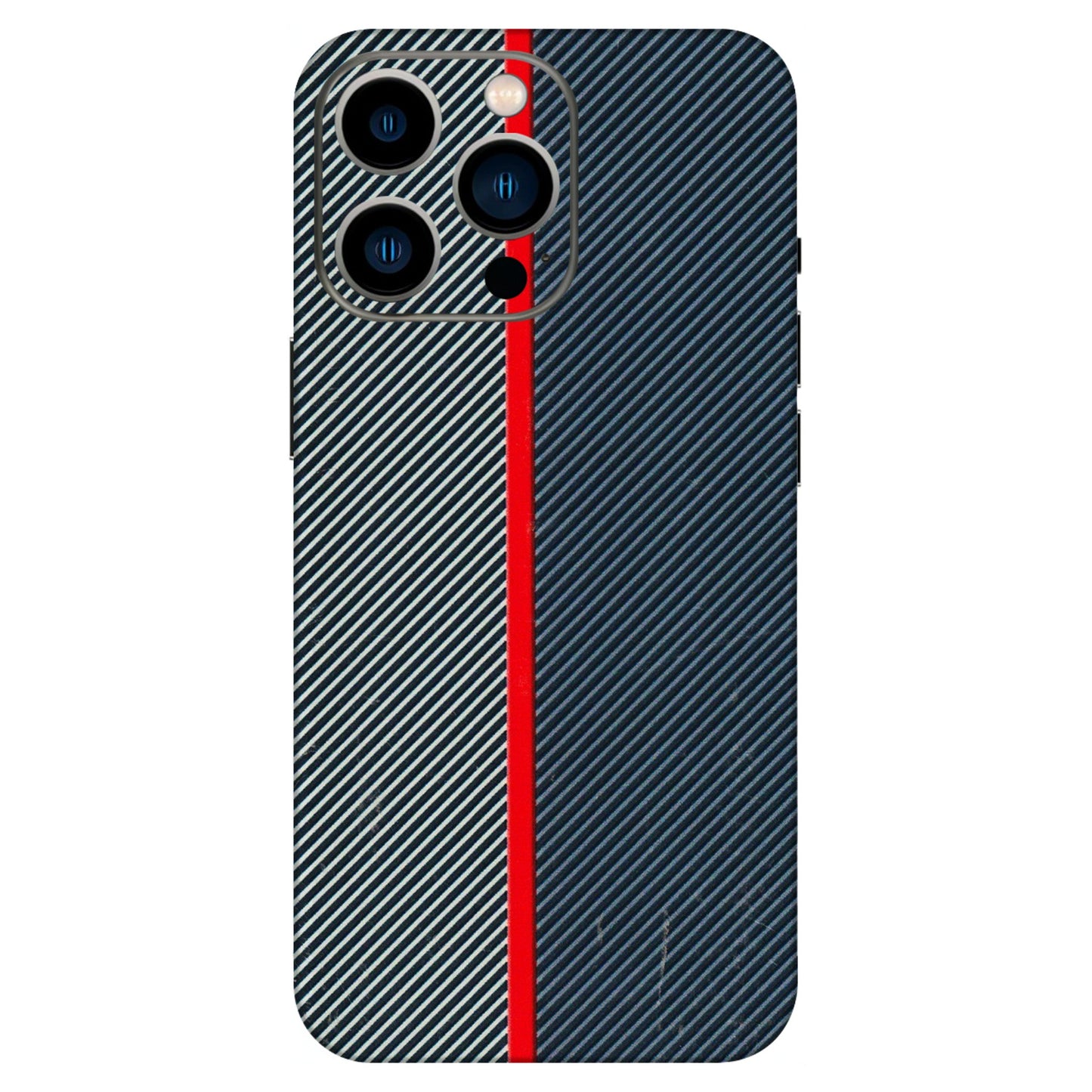 Apple iPhone Skins (All Models) - Blue Sober Lines - 3D Embossed Finish (L-305) iPhone 13 Pro