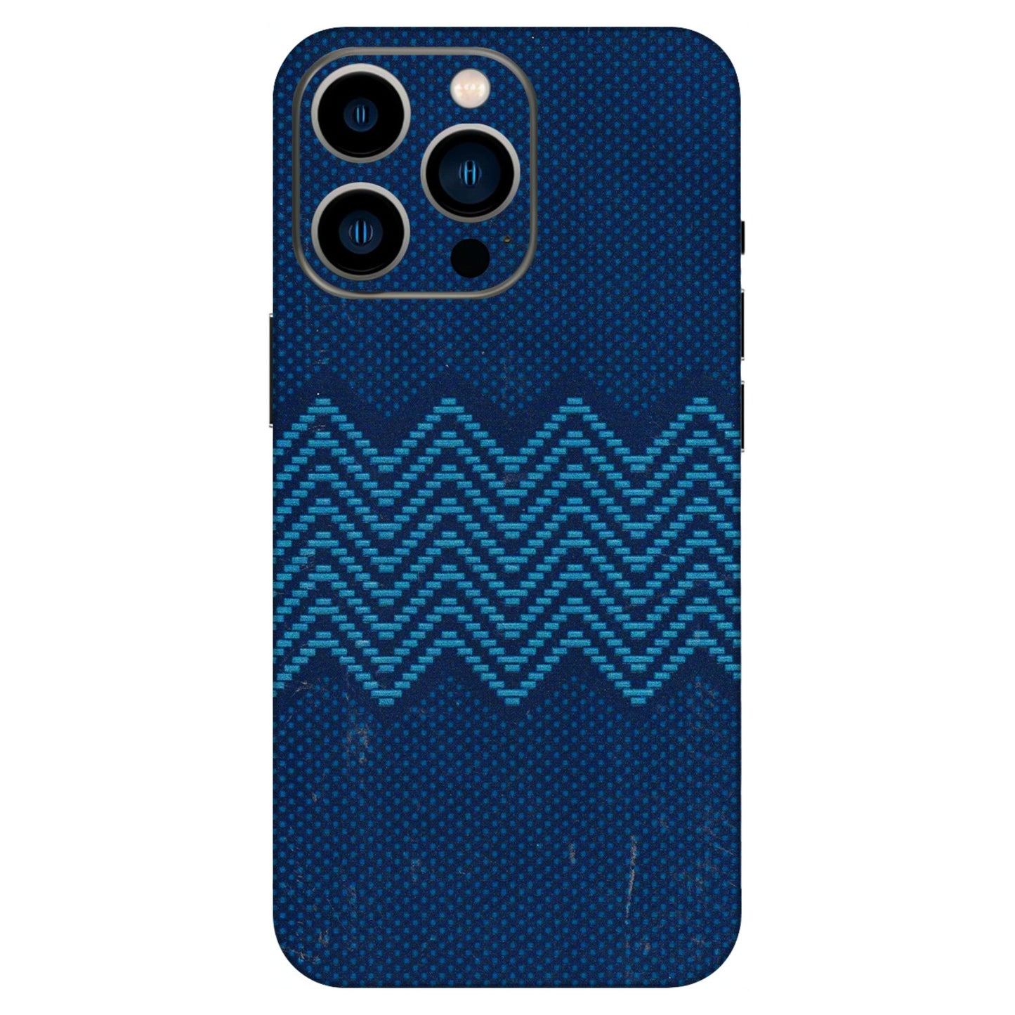 Apple iPhone Skins (All Models) - Blue Sober Waves - 3D Embossed Finish (L-306) iPhone 13 Pro