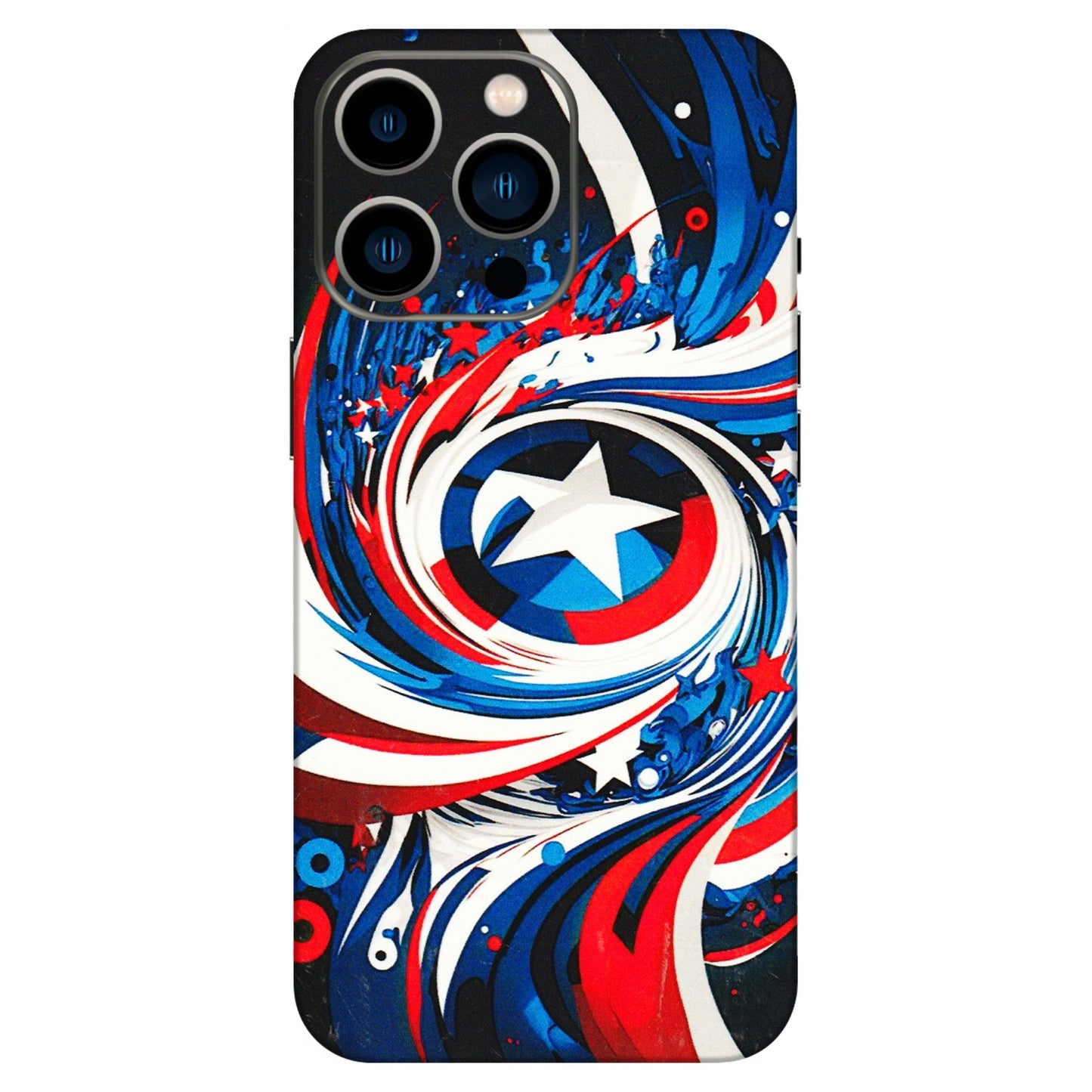 Apple iPhone Skins (All Models) - Captain America Logo - 3D Embossed Finish (L-307) iPhone 13 Pro