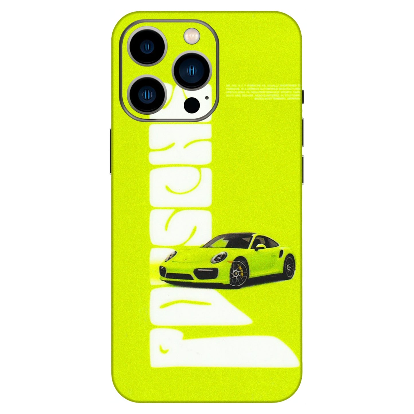 Apple iPhone Skins (All Models) - Lime Green Porche - 3D Embossed Finish (L-30) iPhone 13 Pro
