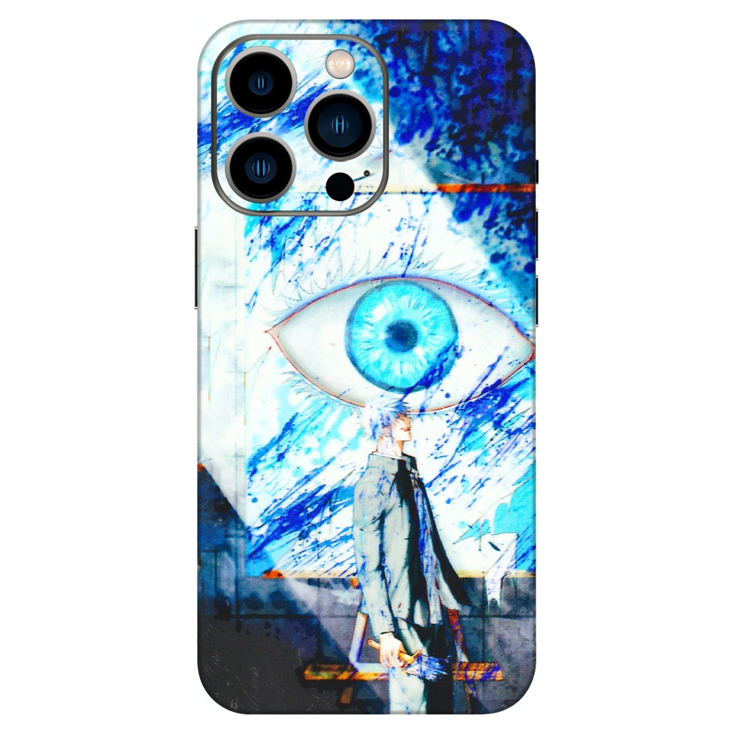 Apple iPhone Skins (All Models) - Anime Sea Blue Eye - 3D Embossed Finish (L-318) iPhone 13 Pro