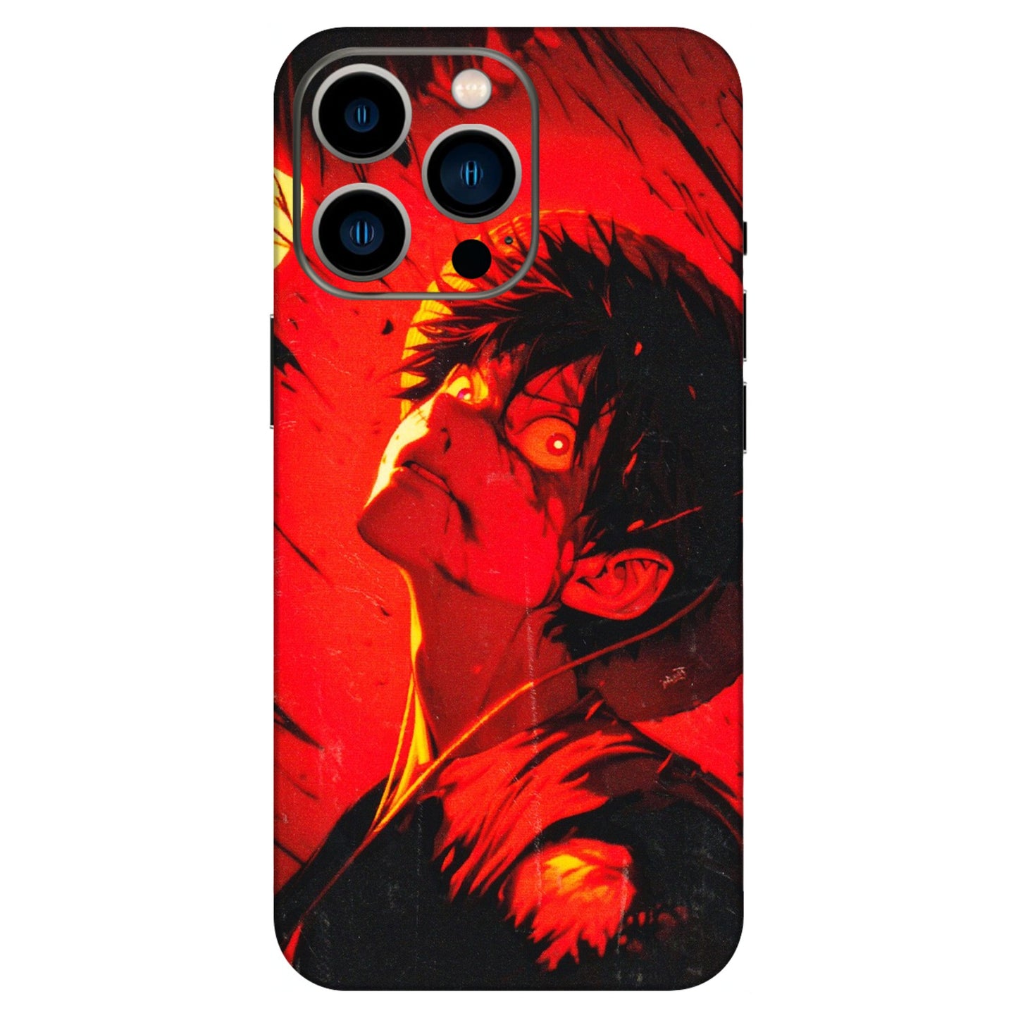 Apple iPhone Skins (All Models) - D.Luffy Power Up One Piece Anime - 3D Embossed Finish (L-326) iPhone 13 Pro