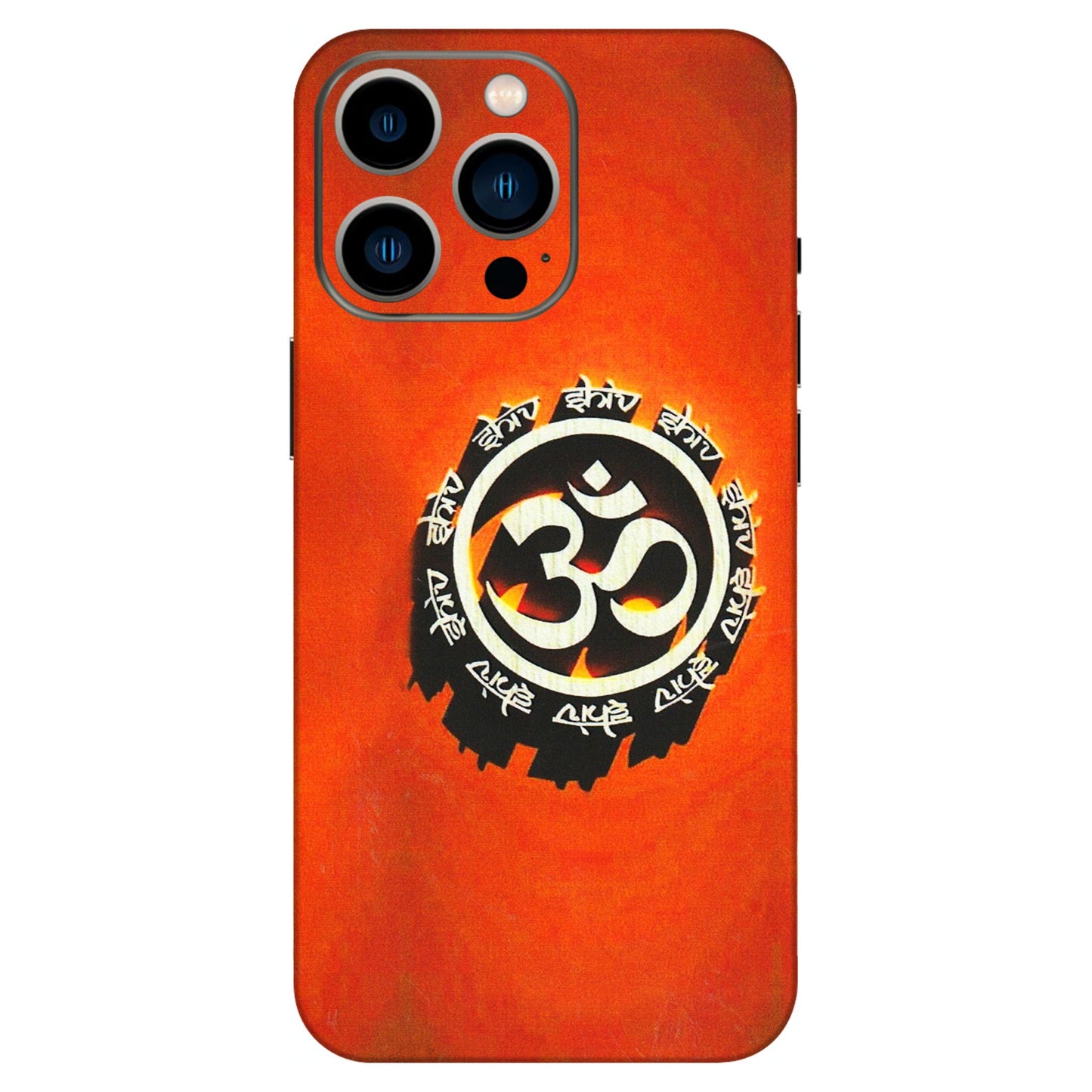 Apple iPhone Skins (All Models) - Aum Shiv Orange - 3D Embossed Finish (L-32) iPhone 13 Pro