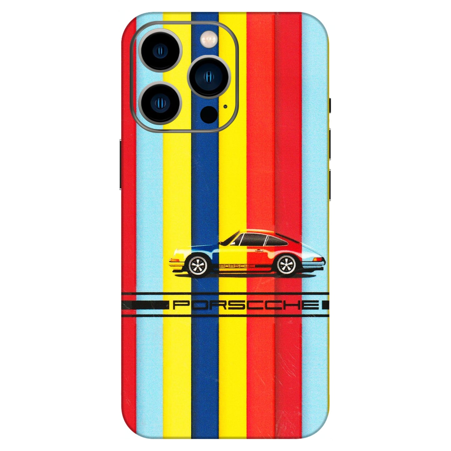 Apple iPhone Skins (All Models) - Multicolour Porche - 3D Embossed Finish (L-39) iPhone 13 Pro