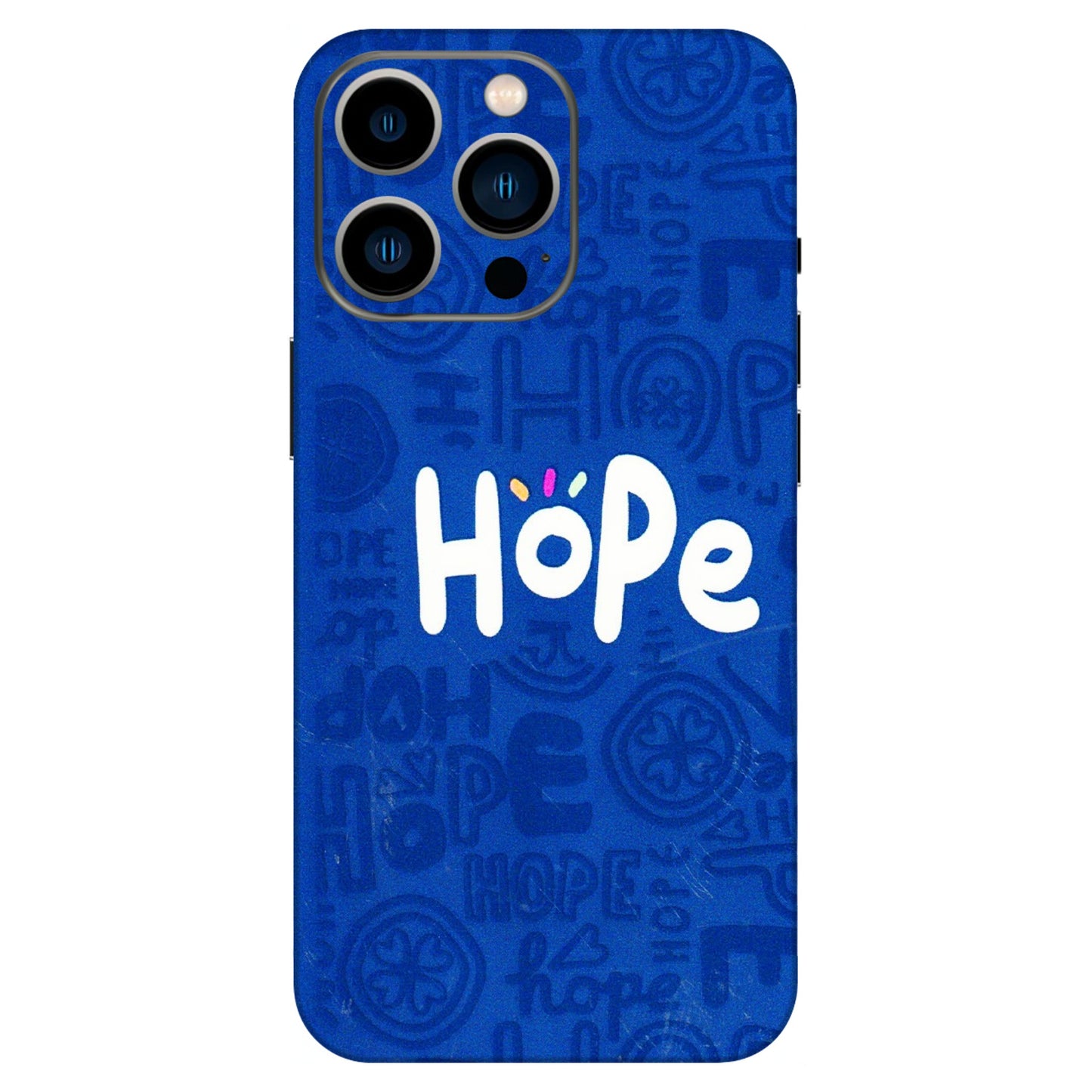 Apple iPhone Skins (All Models) - Hope Doodles Blue - 3D Embossed Finish (L-43) iPhone 13 Pro
