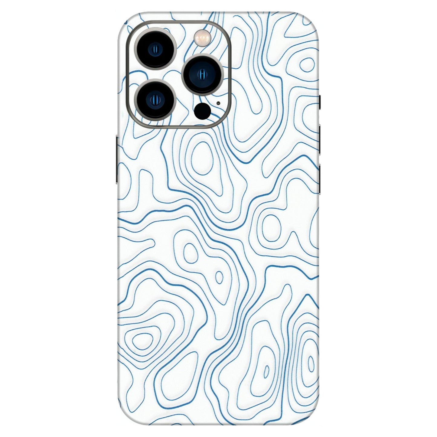 Apple iPhone Skins (All Models) - Blue And White Swirls - Matte Finish (M-139) iPhone 13 Pro