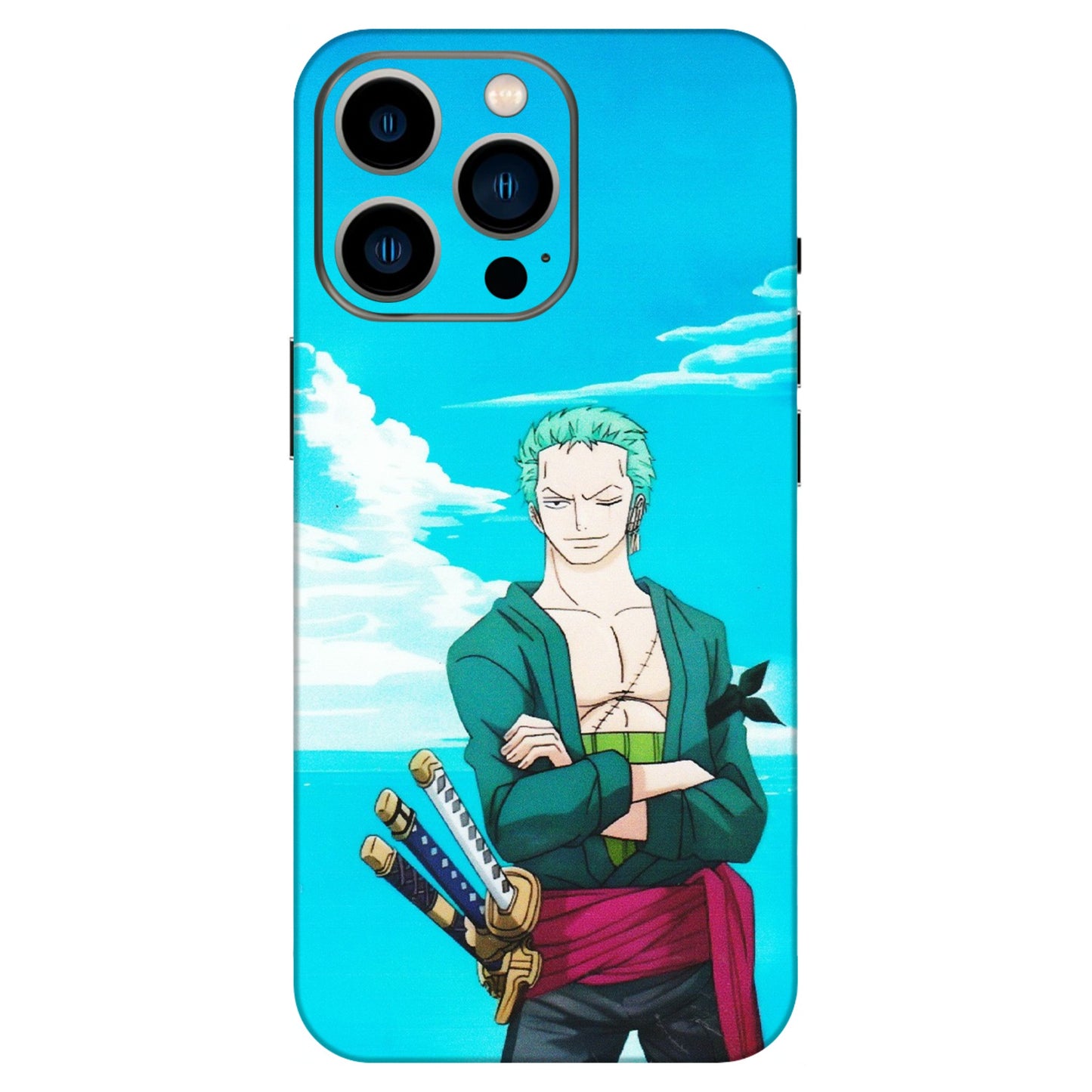 Apple iPhone Skins (All Models) - Cool Swordman Zoro Anime - Matte Finish (M-143) iPhone 13 Pro
