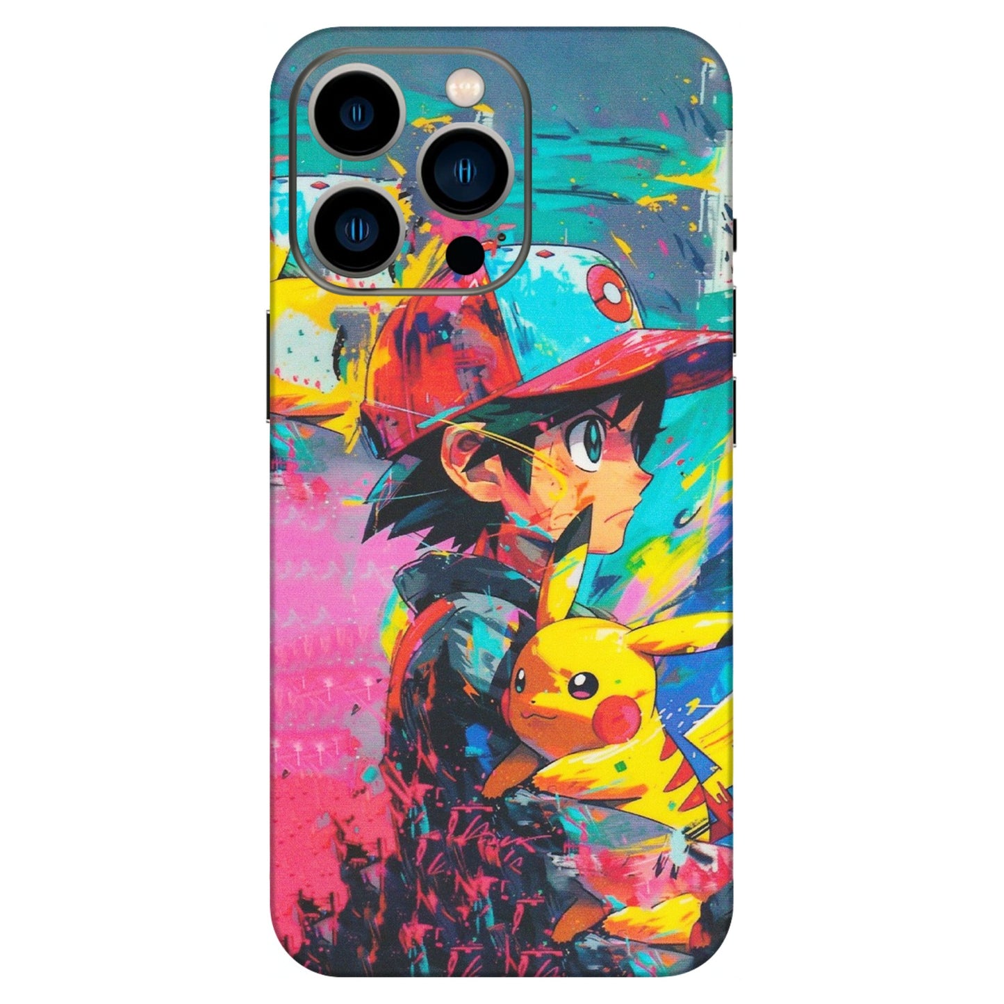Apple iPhone Skins (All Models) - Ash & Pikachu - Matte Finish (M-26) iPhone 13 Pro