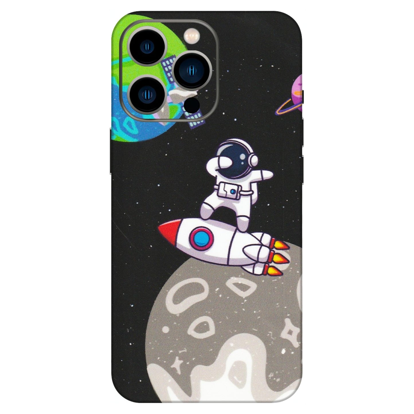Apple iPhone Skins (All Models) - Astronaut Vibing Toon Running - Matte Finish (M-39) iPhone 13 Pro