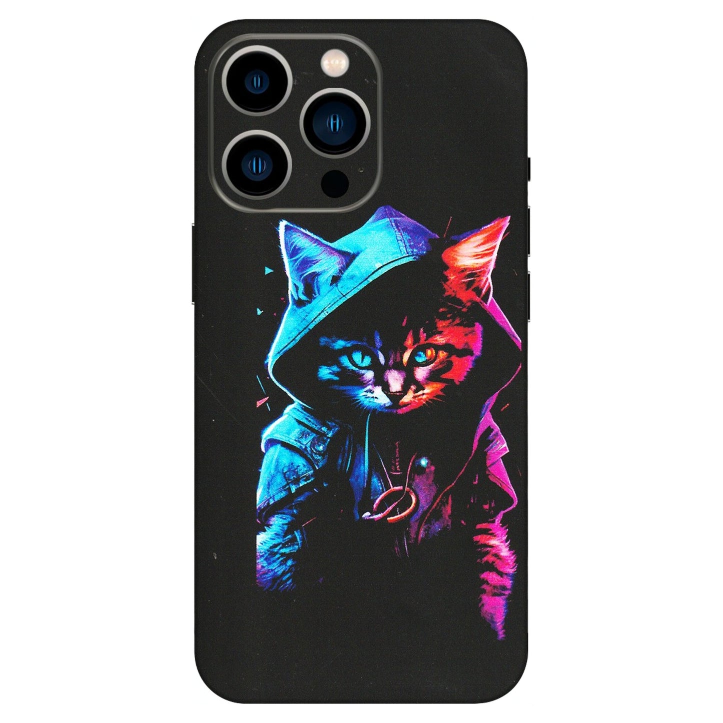 Apple iPhone Skins (All Models) - Cyberpunk Cat - Matte Finish (M-45) iPhone 13 Pro