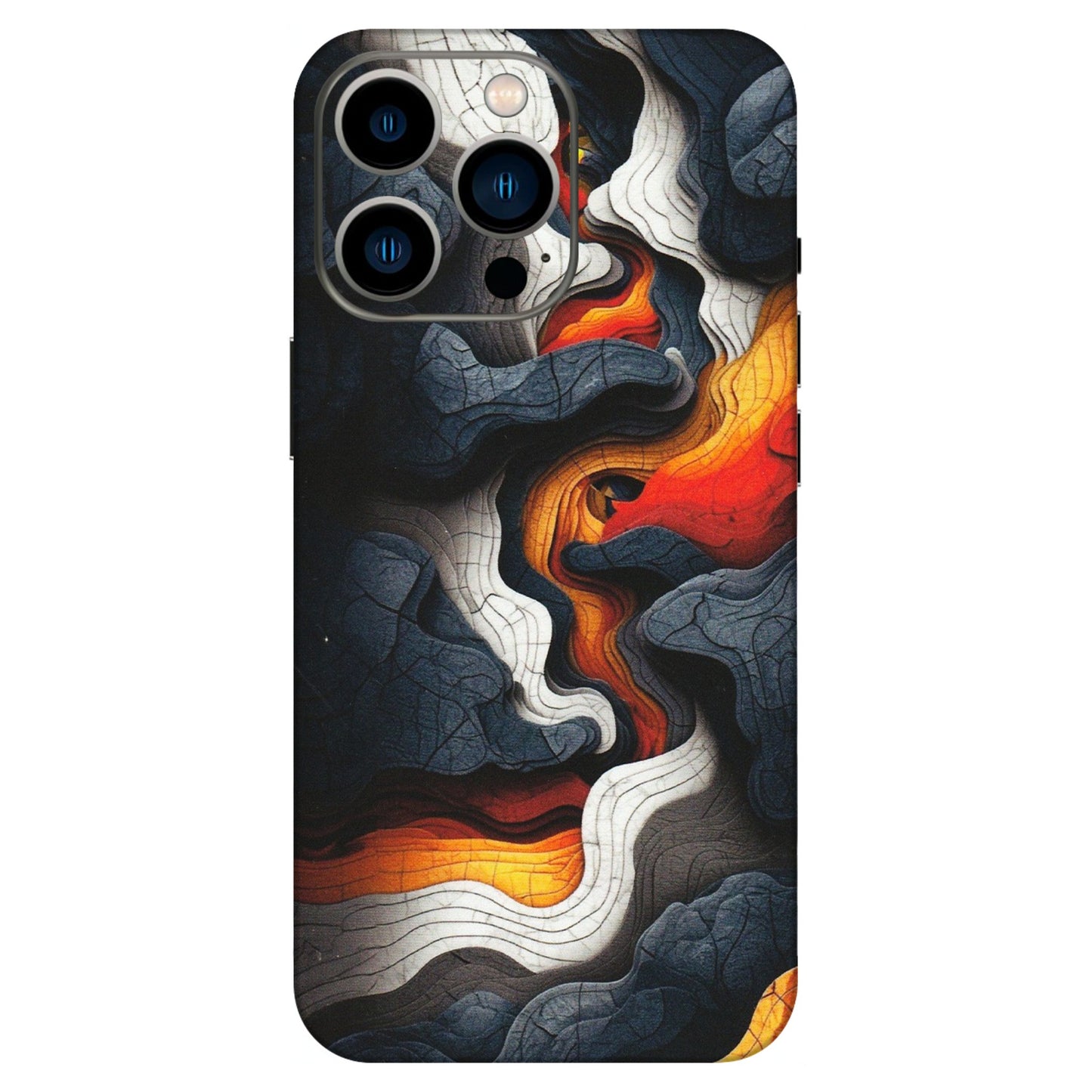 Apple iPhone Skins (All Models) - Abstract Volcanic Layers - Matte Finish (M-52) iPhone 13 Pro