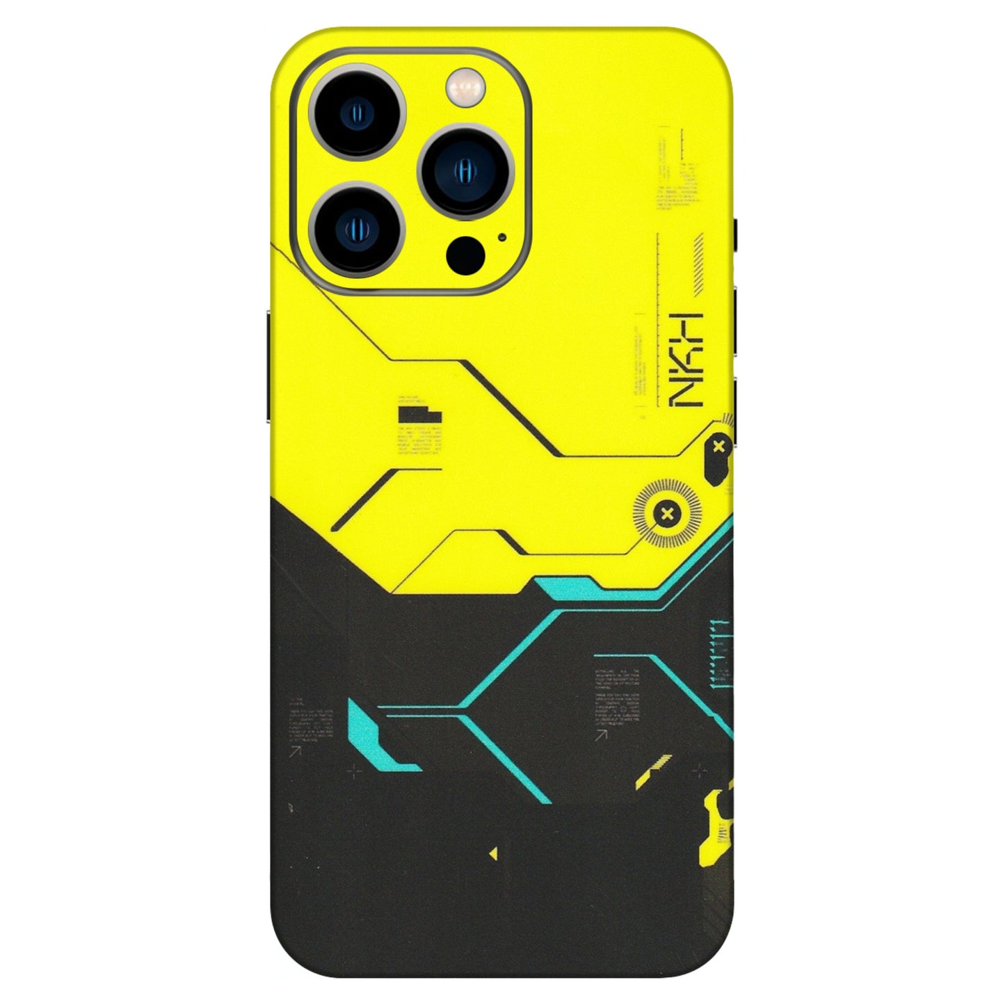 Apple iPhone Skins (All Models) - Black Yellow Technica - Matte Finish (M-53) iPhone 13 Pro