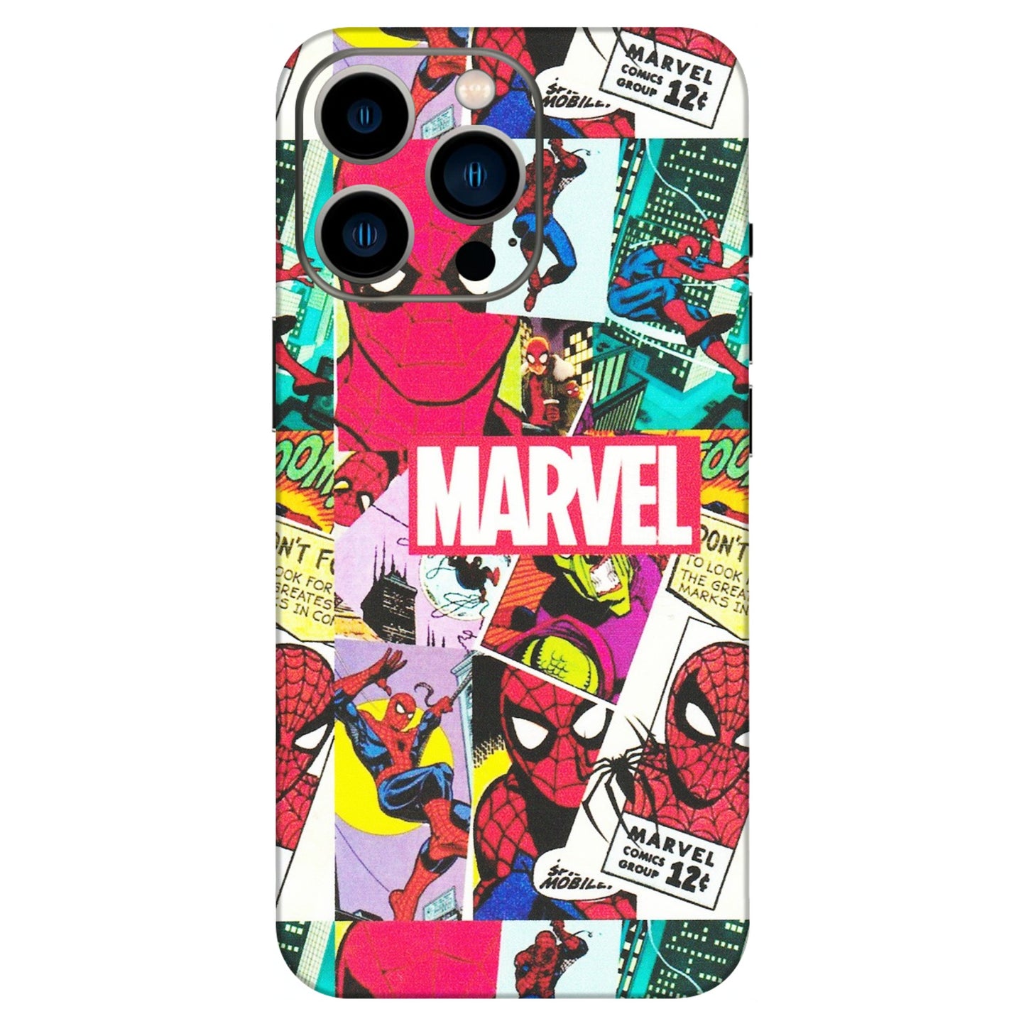 Apple iPhone Skins (All Models) - Marvel Comic Spiderman Grafitti - Matte Finish (M-72) iPhone 13 Pro