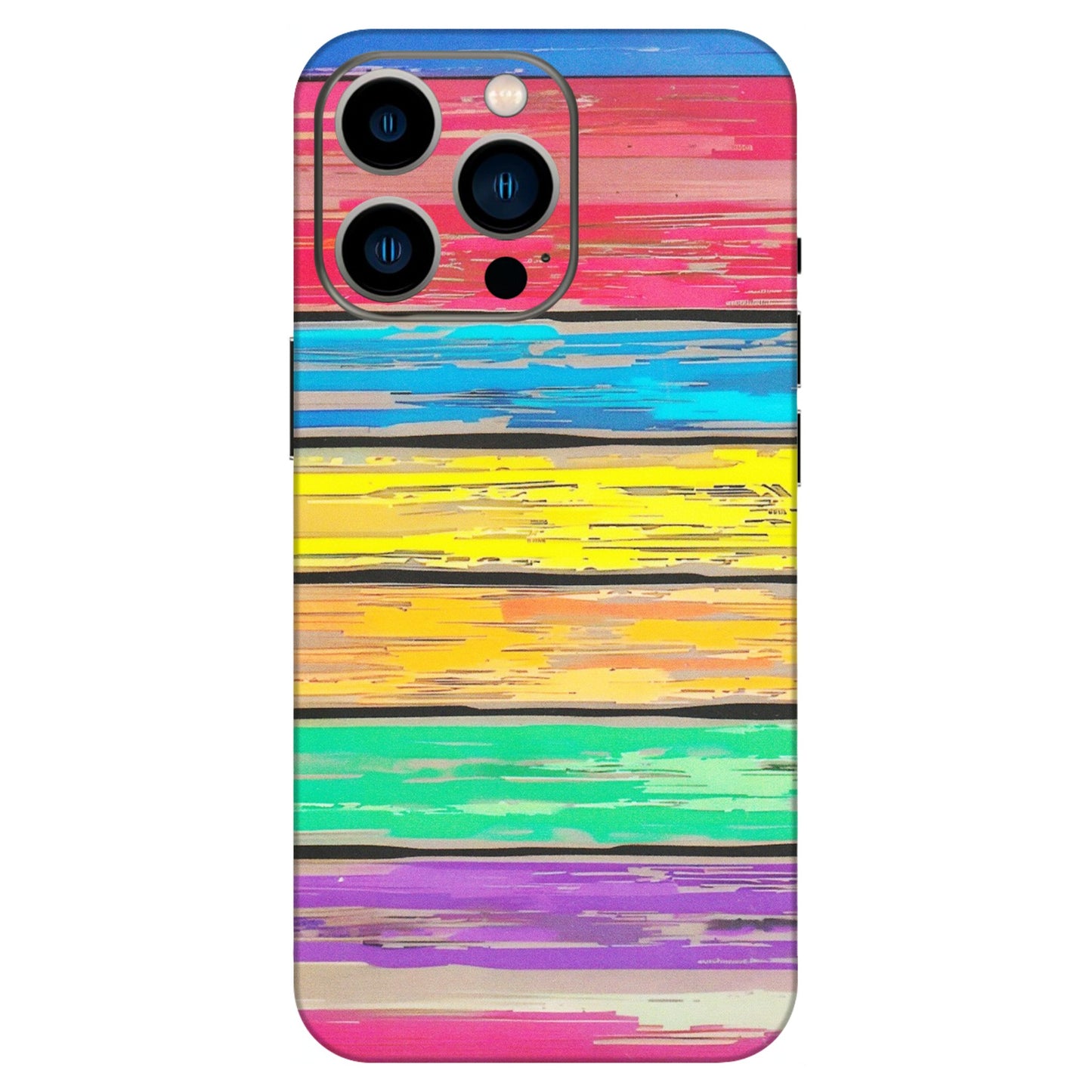 Apple iPhone Skins (All Models) - Multi Colour Wooden Wall - Matte Finish (M-96) iPhone 13 Pro