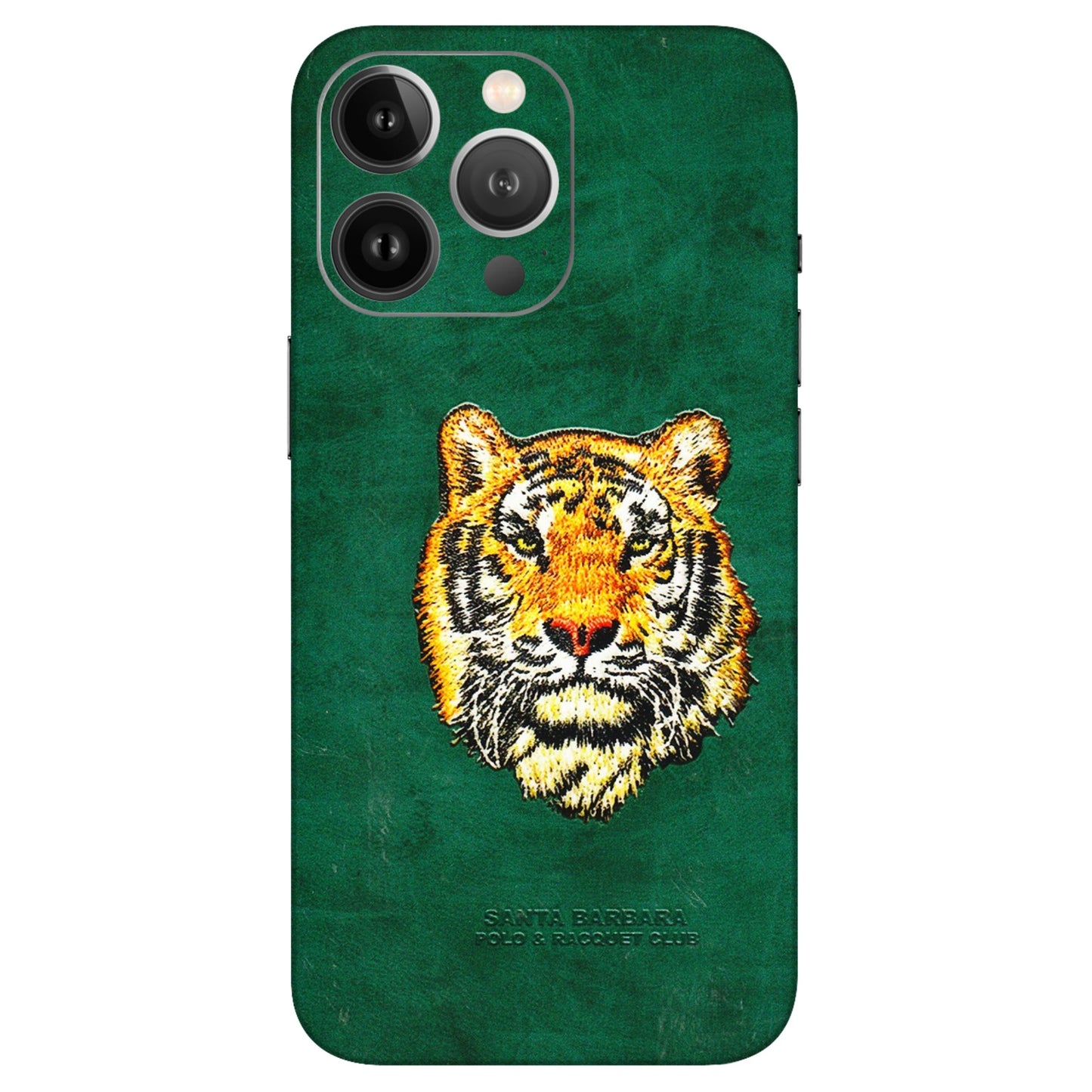 Apple iPhone Skins (All Models) - Leather Feel Tiger - 3D Embossed Finish (L-111) iPhone 13 Pro Max