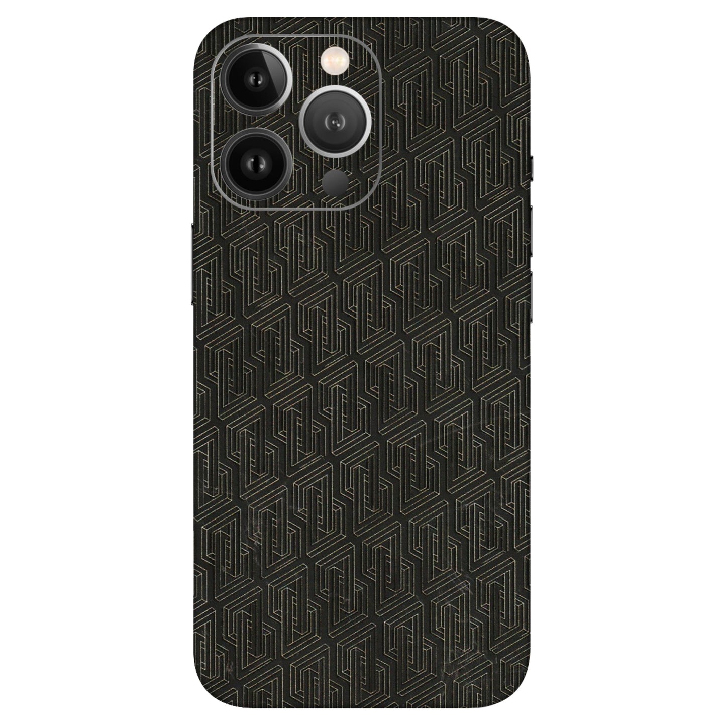 Apple iPhone Skins (All Models) - Black Abstract Pattern - 3D Embossed Finish (L-117) iPhone 13 Pro Max