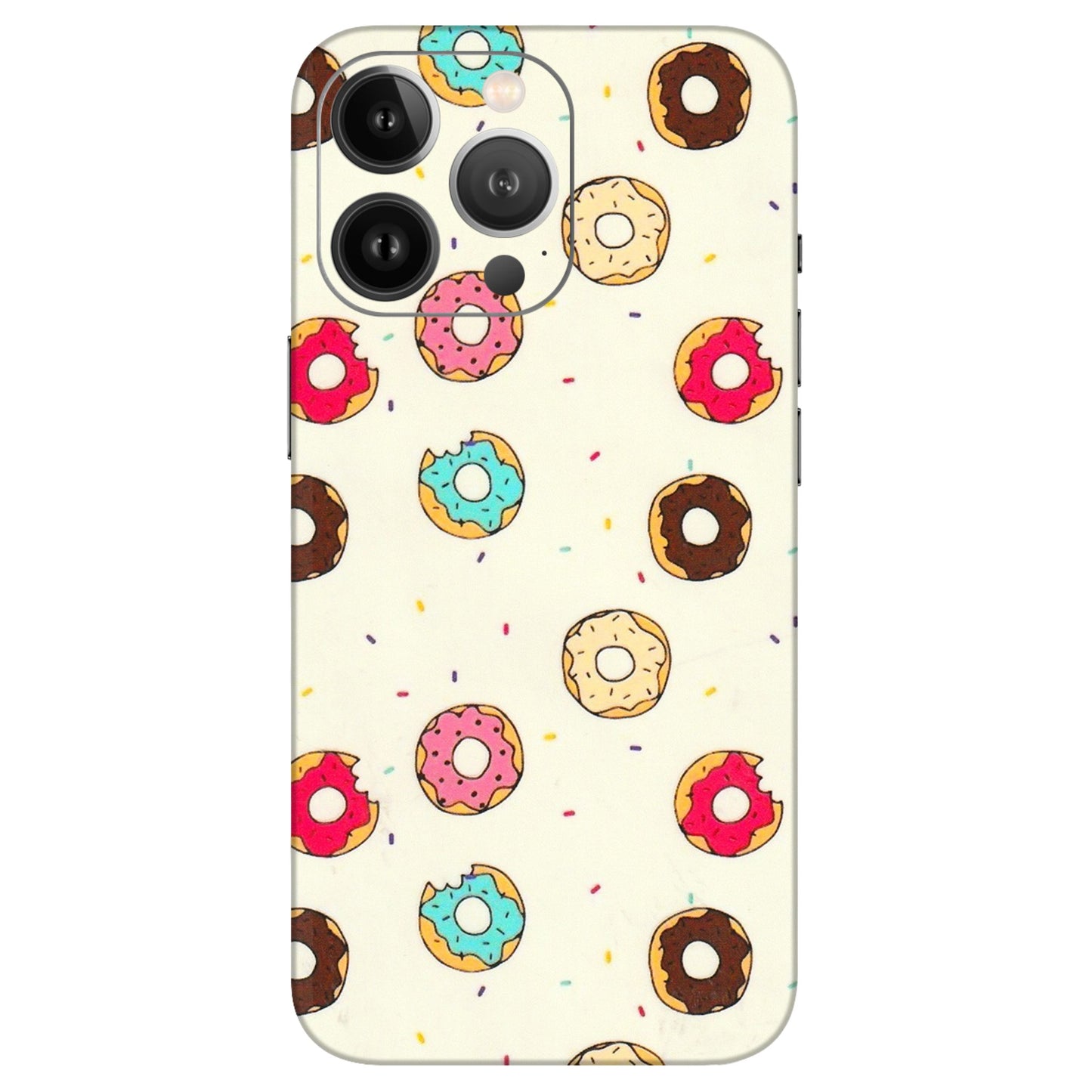 Apple iPhone Skins (All Models) - Mini Donuts Doodle Art - 3D Embossed Finish (L-122) iPhone 13 Pro Max