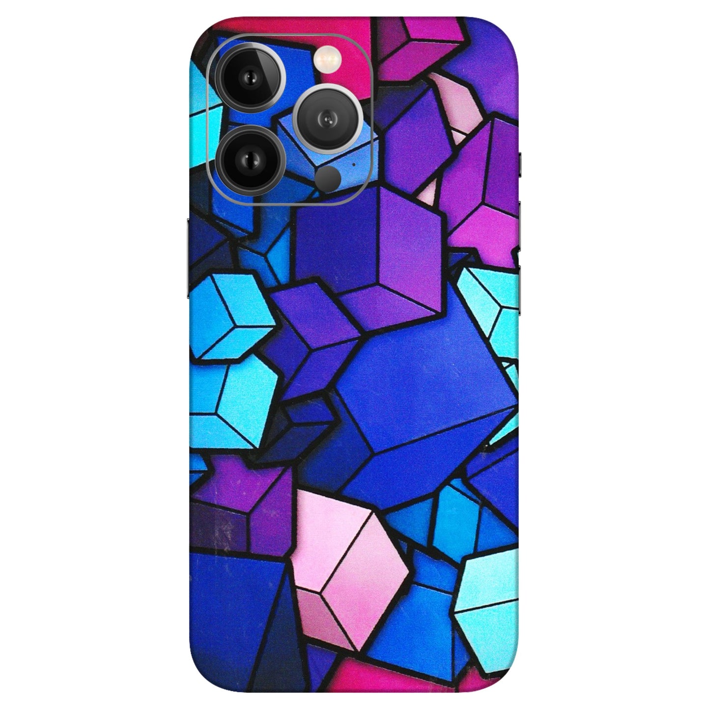 Apple iPhone Skins (All Models) - Cube Doodle - 3D Embossed Finish (L-141) iPhone 13 Pro Max