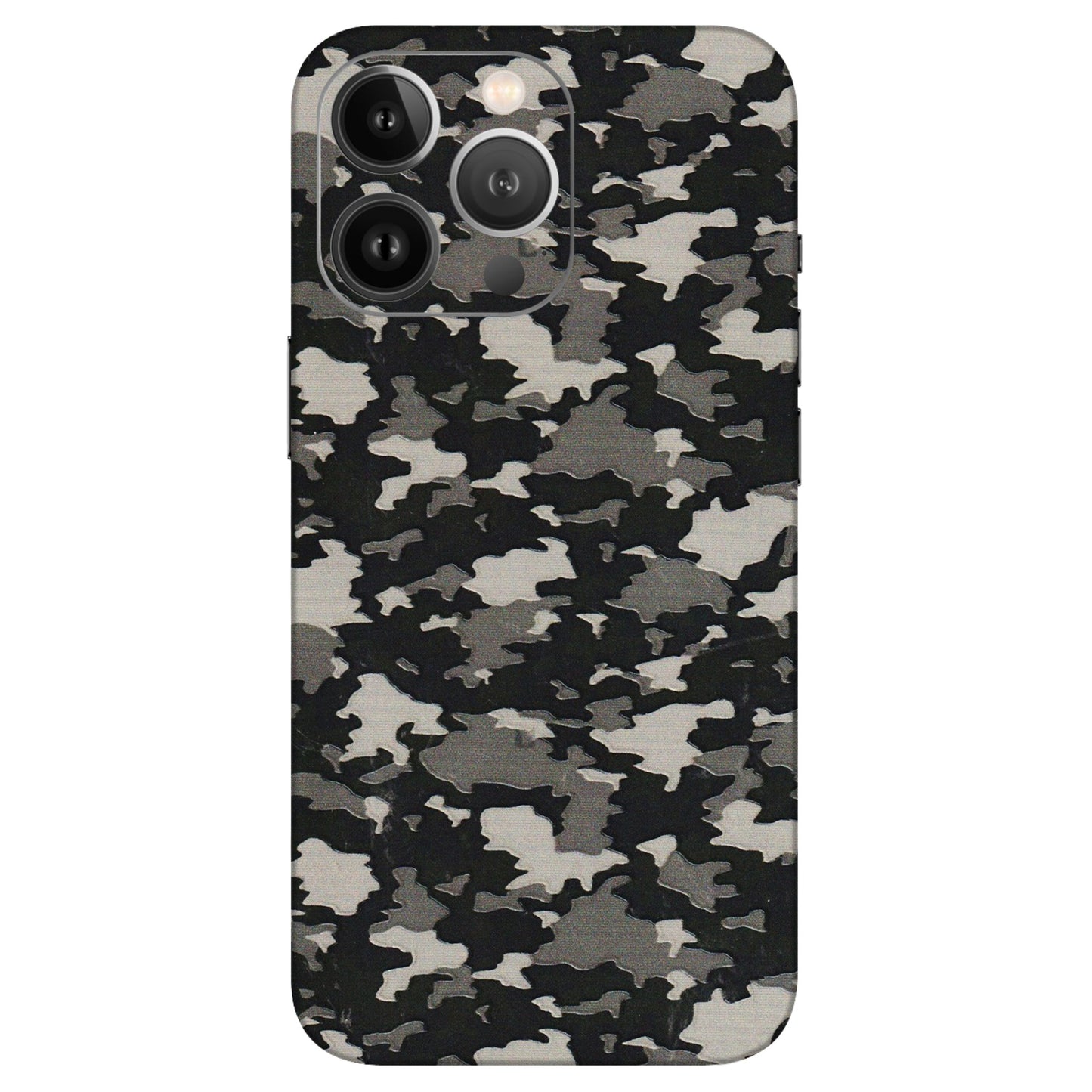 Apple iPhone Skins (All Models) - Black/Grey Camoflaunge - 3D Embossed Finish (L-142) iPhone 13 Pro Max