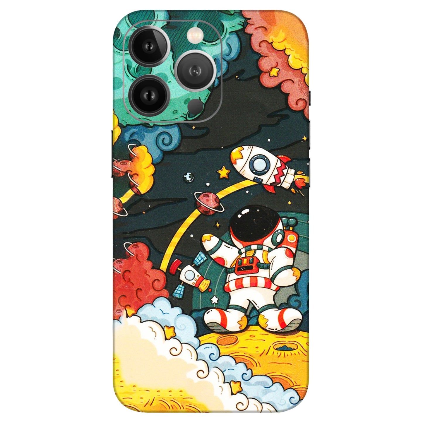 Apple iPhone Skins (All Models) - Astronauts & Spaceship - 3D Embossed Finish (L-145) iPhone 13 Pro Max