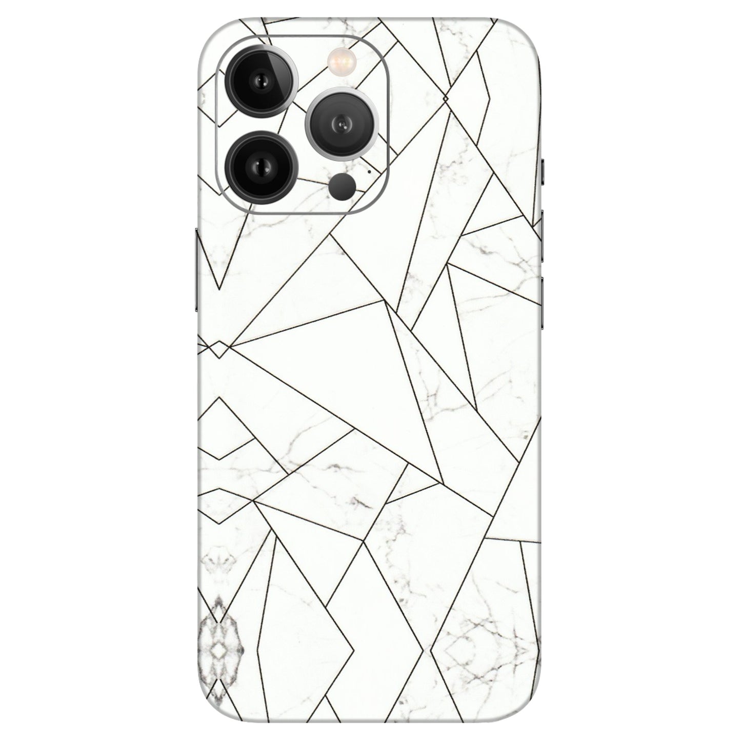Apple iPhone Skins (All Models) - Luxury White Marble Effect - 3D Embossed Finish (L-168) iPhone 13 Pro Max