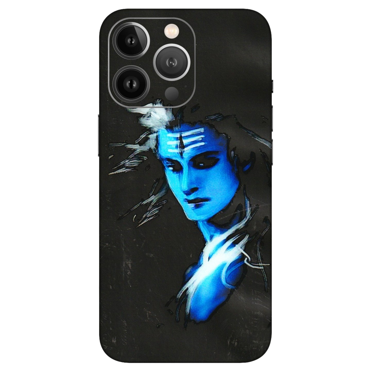 Apple iPhone Skins (All Models) - Har Har Mahadev Blue/Black - 3D Embossed Finish (L-185) iPhone 13 Pro Max