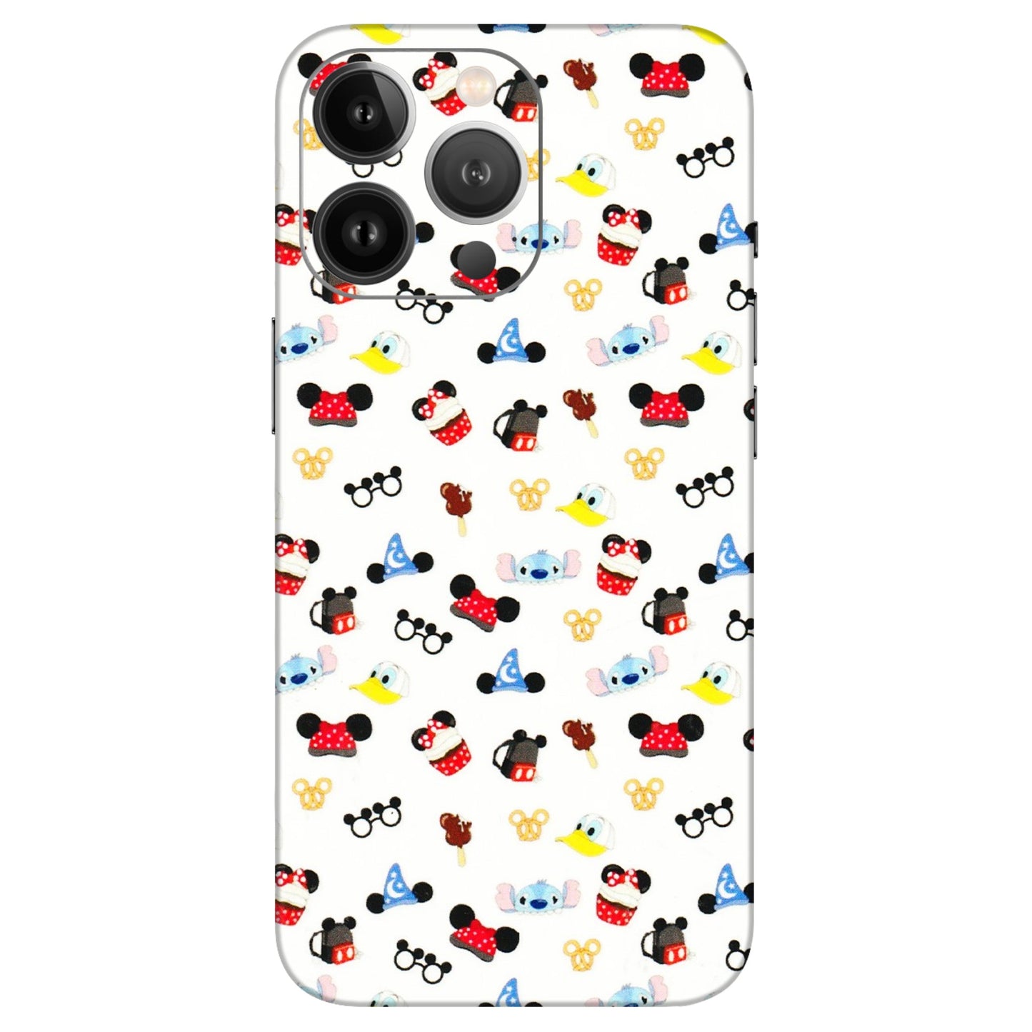 Apple iPhone Skins (All Models) - Minnie Mouse & Donald Doodles s - 3D Embossed Finish (L-194) iPhone 13 Pro Max