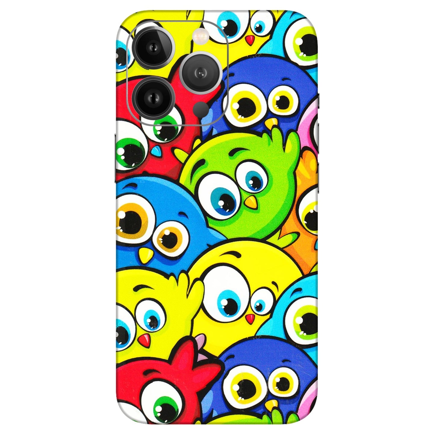 Apple iPhone Skins (All Models) - Cute Fluffy Birds - 3D Embossed Finish (L-213) iPhone 13 Pro Max