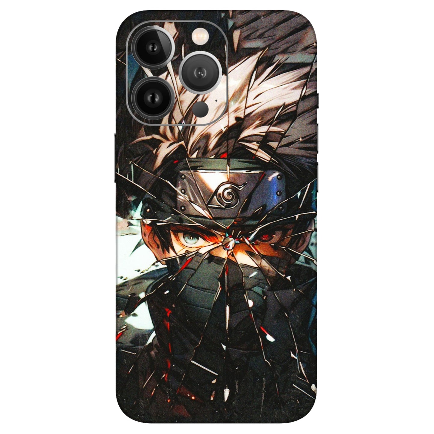 Apple iPhone Skins (All Models) - Kakashi Shattered Glass Effect - 3D Embossed Finish (L-237) iPhone 13 Pro Max