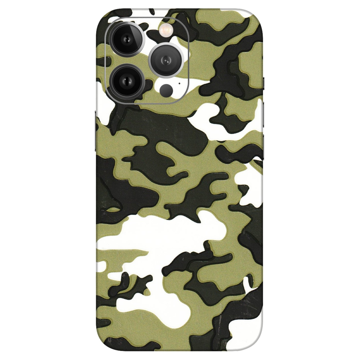 Apple iPhone Skins (All Models) - Camouflages White And Green - 3D Embossed Finish (L-243) iPhone 13 Pro Max
